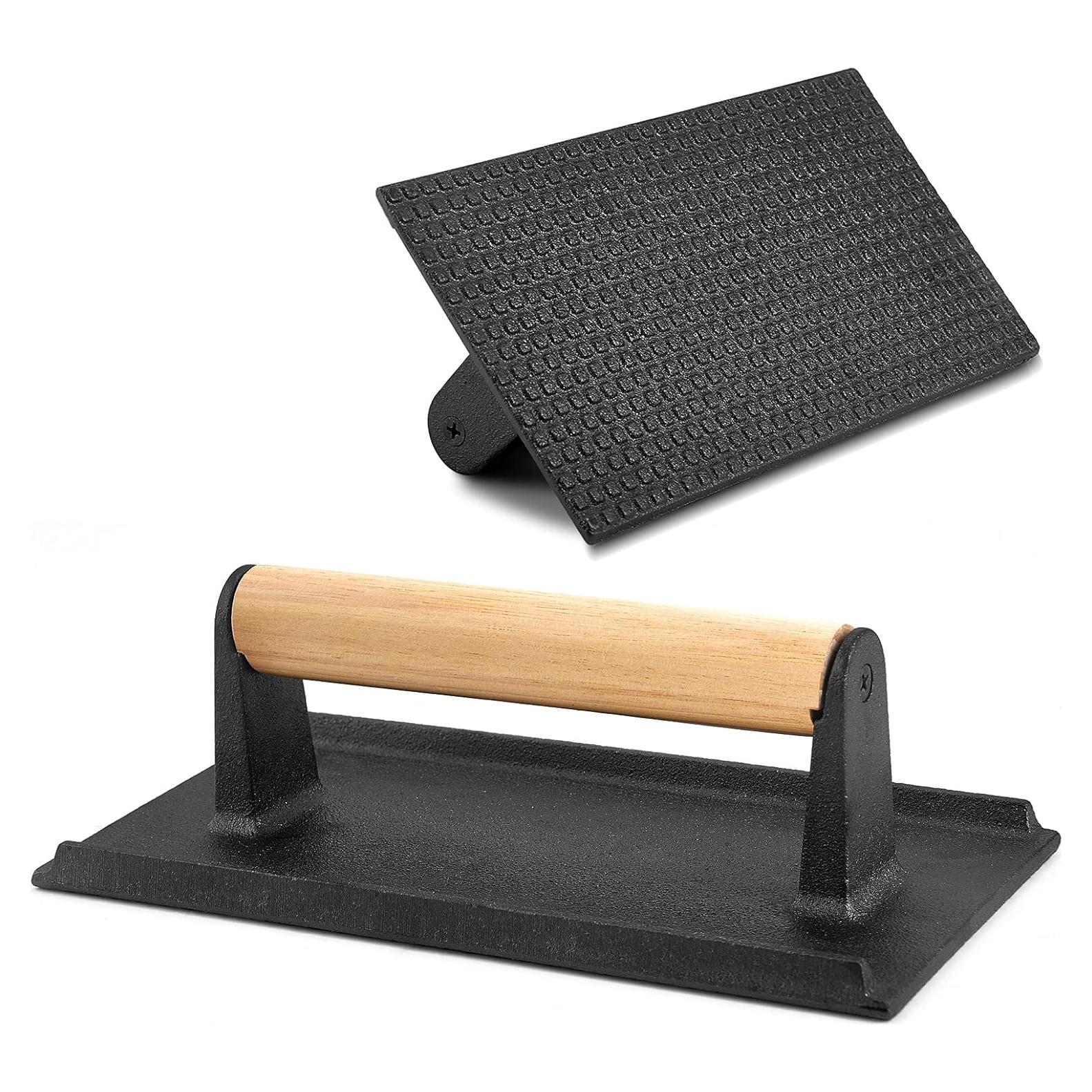 Prensa de Hamburguesa de Hierro Fundido HaSteeL 20.3x10.2cm - 2 Piezas