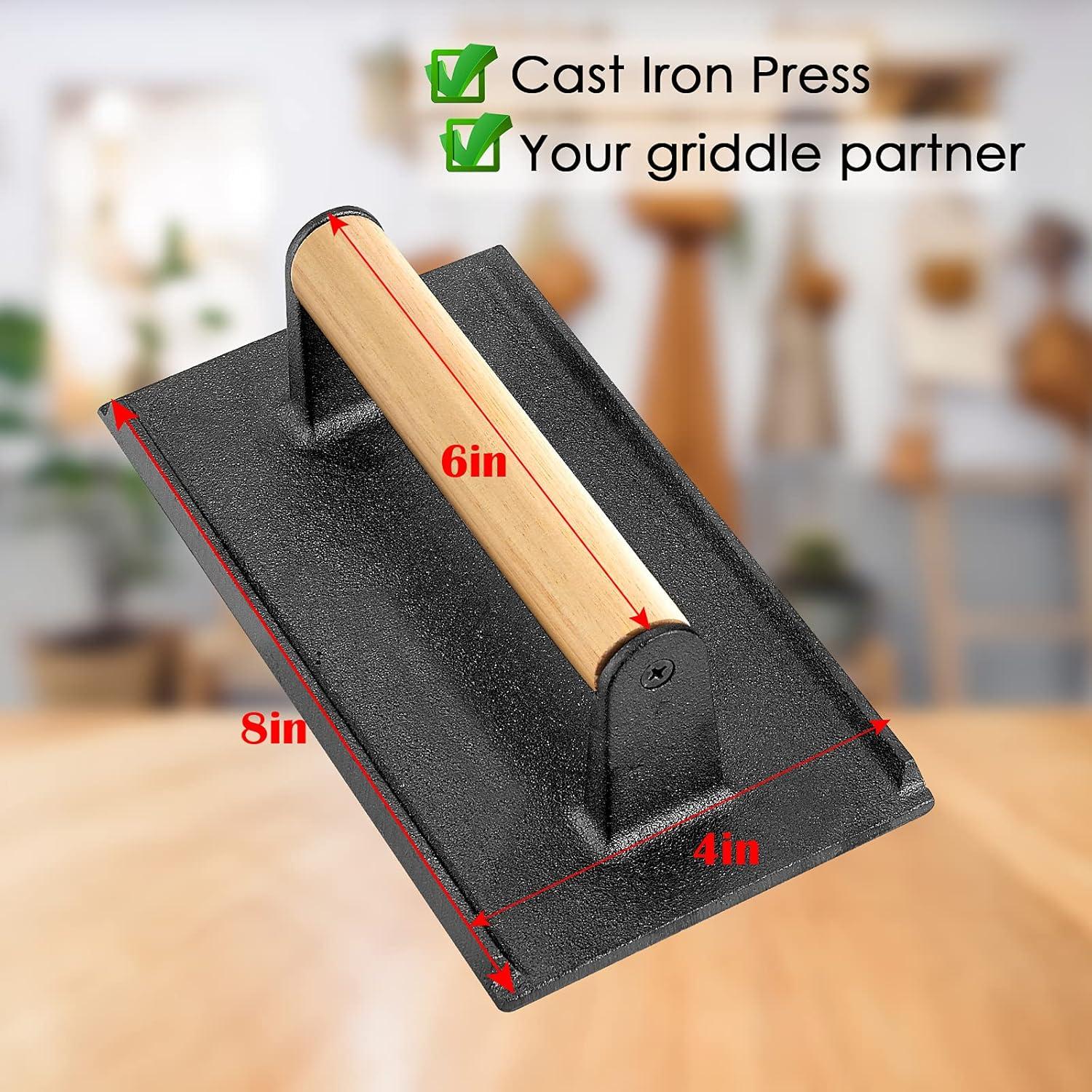 Prensa de Hamburguesa de Hierro Fundido HaSteeL 20.3x10.2cm - 2 Piezas