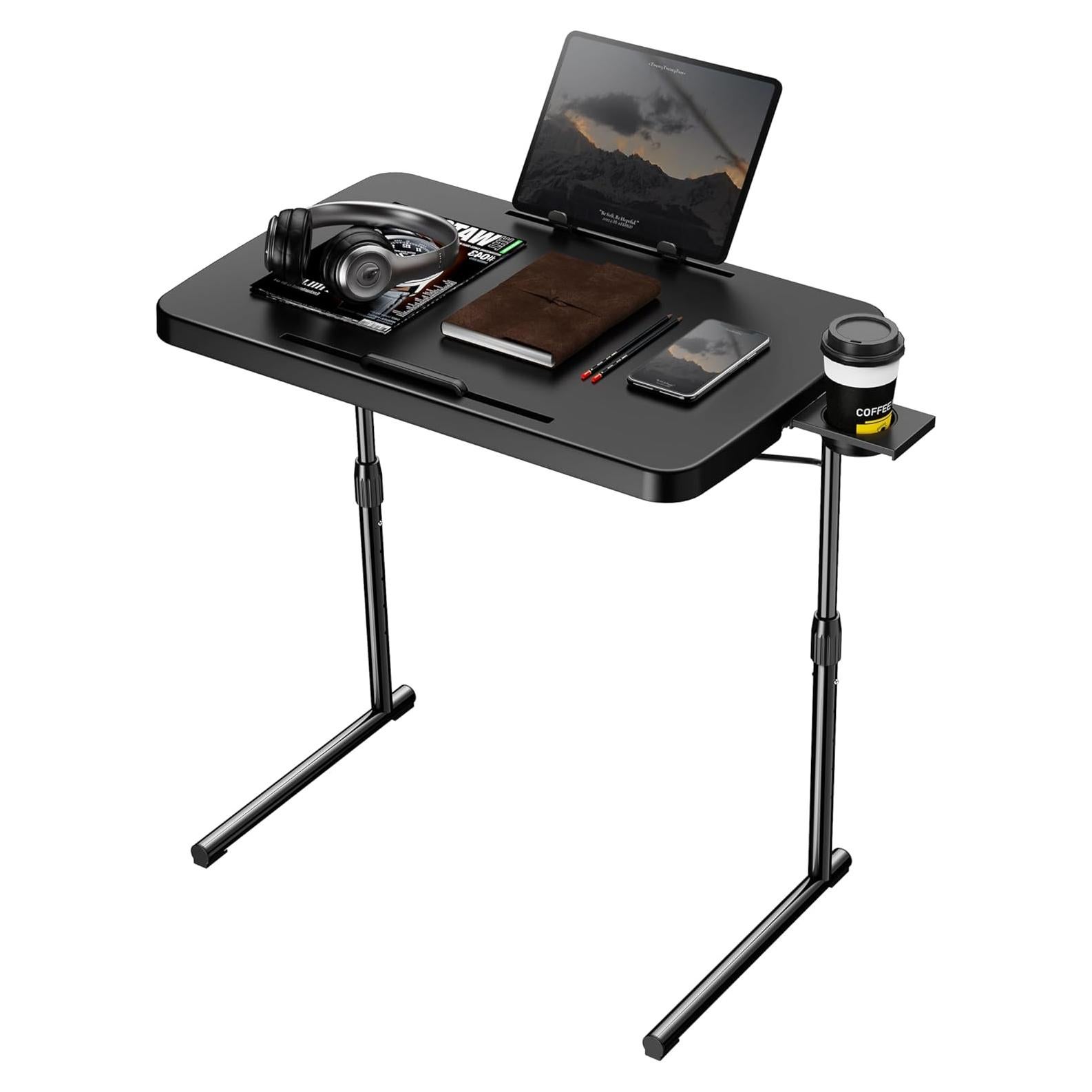 Mesa de bandeja de TV Allpop Ultra ajustable negra 70.1x45 cm