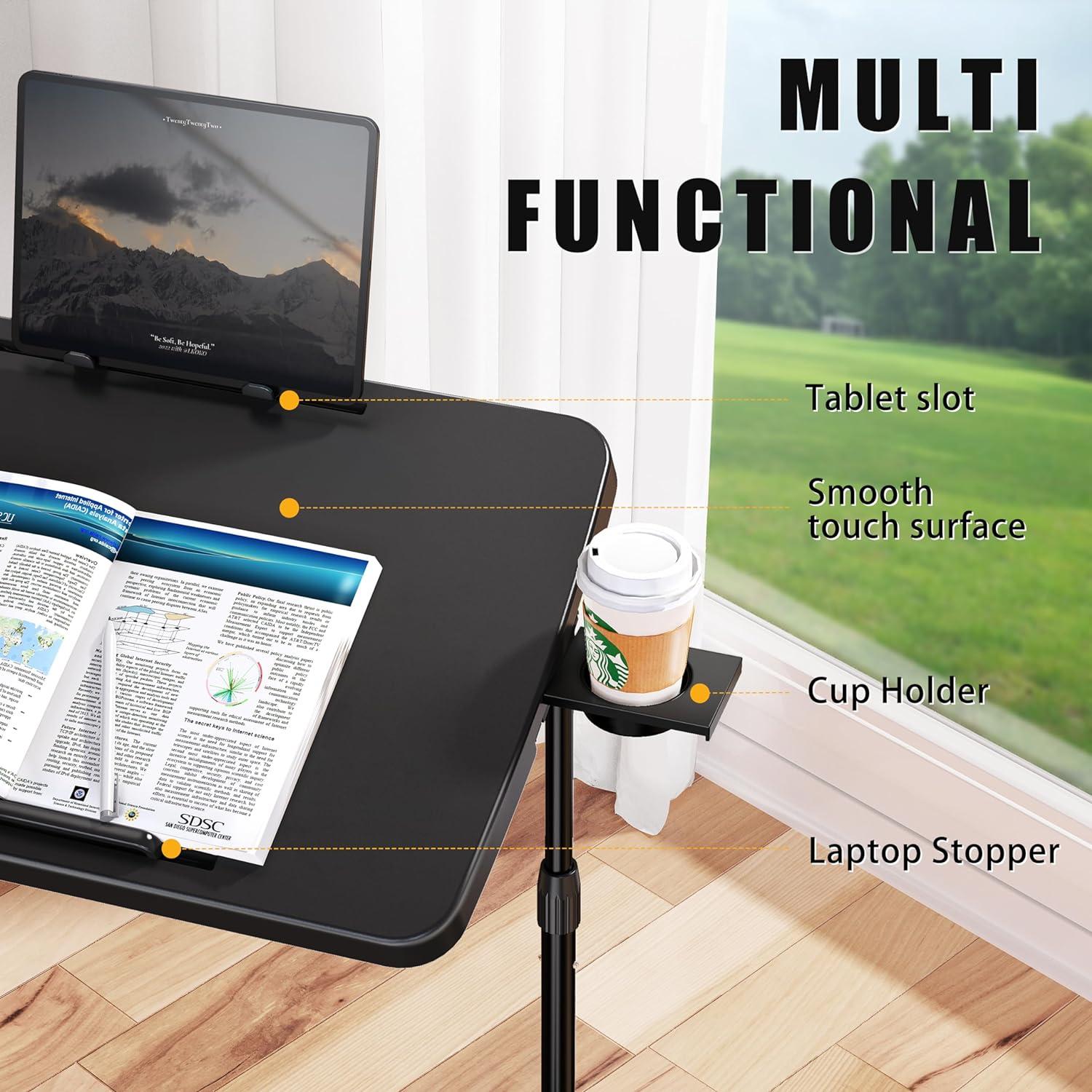 Mesa de bandeja de TV Allpop Ultra ajustable negra 70.1x45 cm