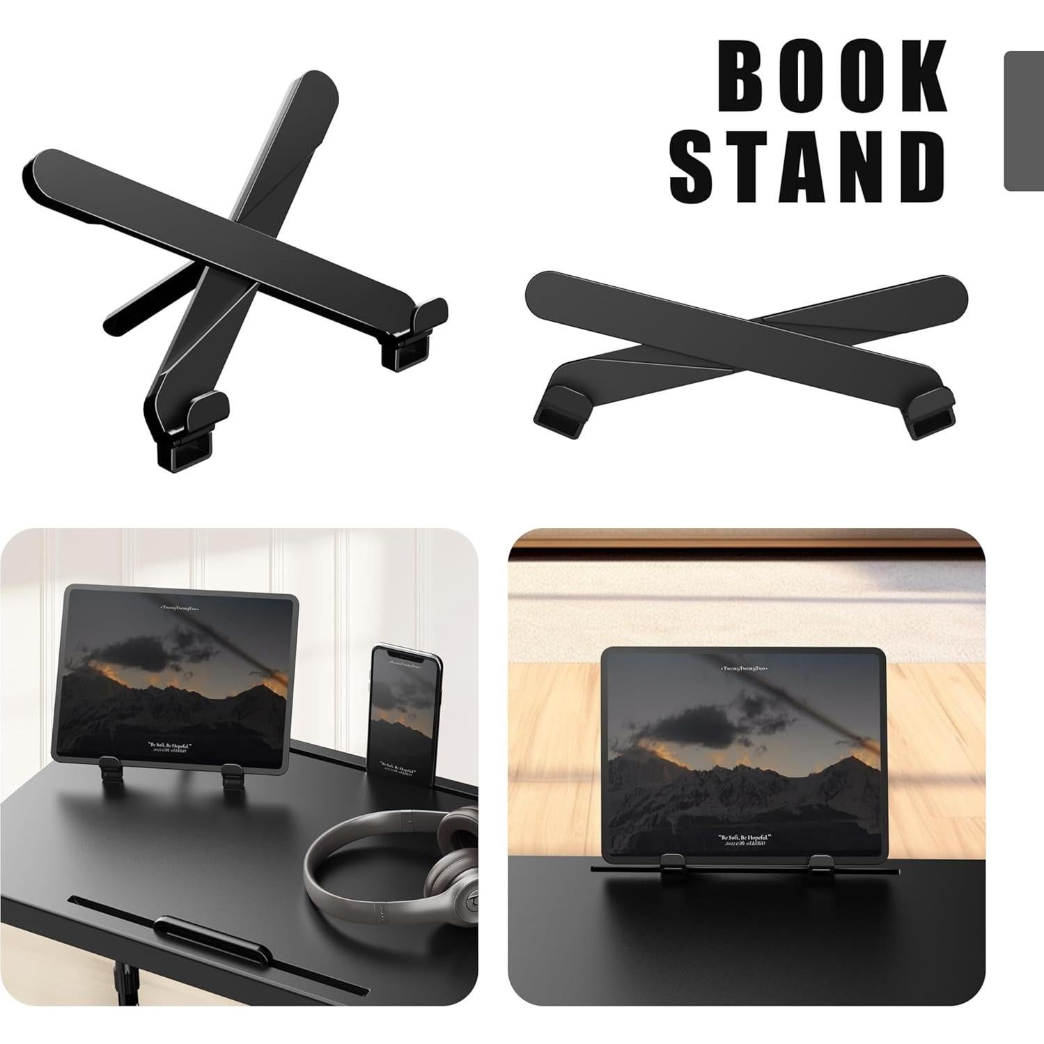 Mesa de bandeja de TV Allpop Ultra ajustable negra 70.1x45 cm