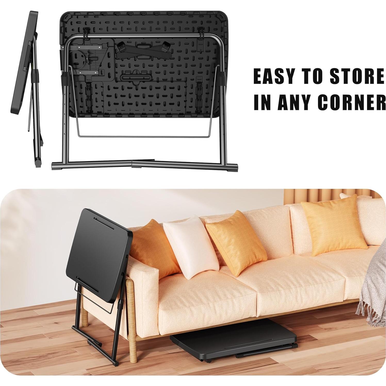 Mesa de bandeja de TV Allpop Ultra ajustable negra 70.1x45 cm