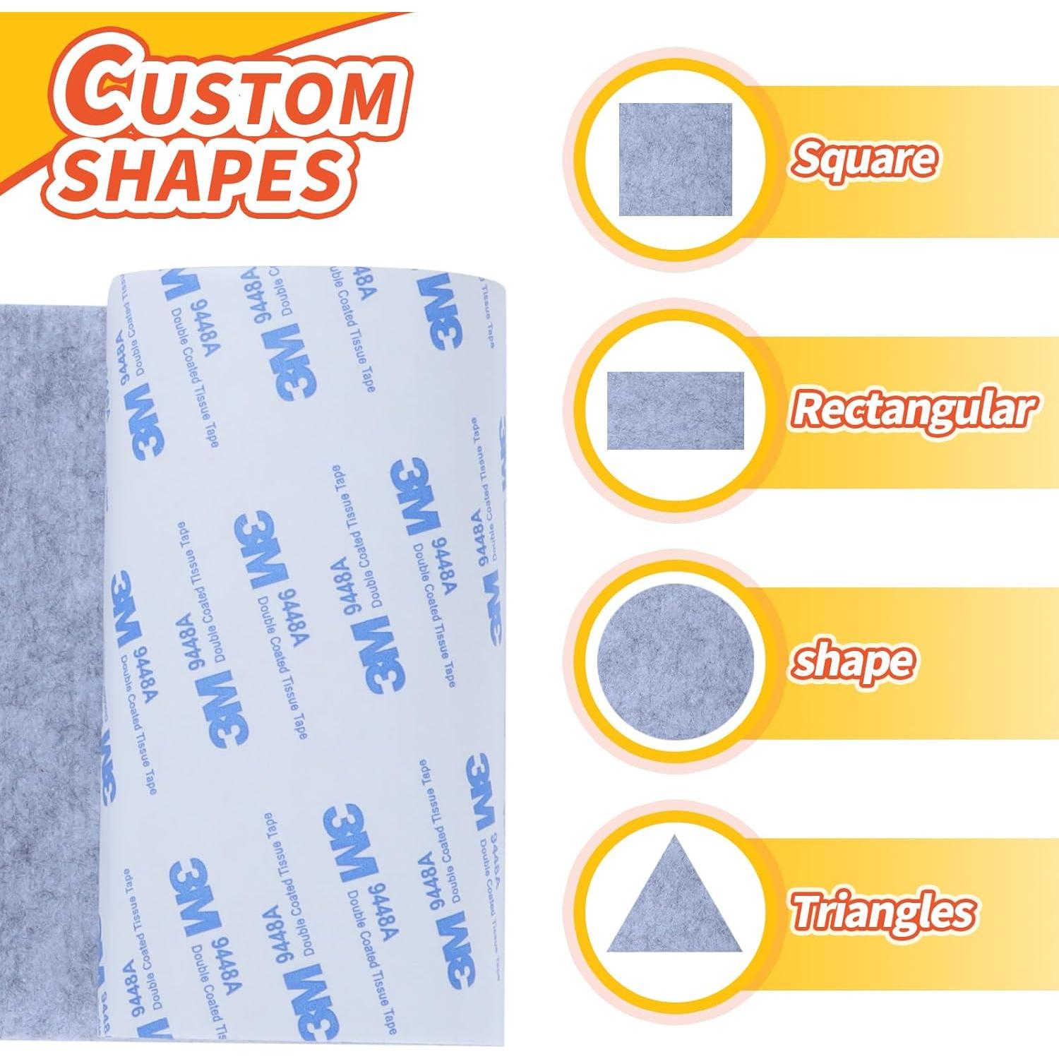 Almohadillas de Fieltro Autoadhesivas VOCOMO 12.7x101.6 cm Gris