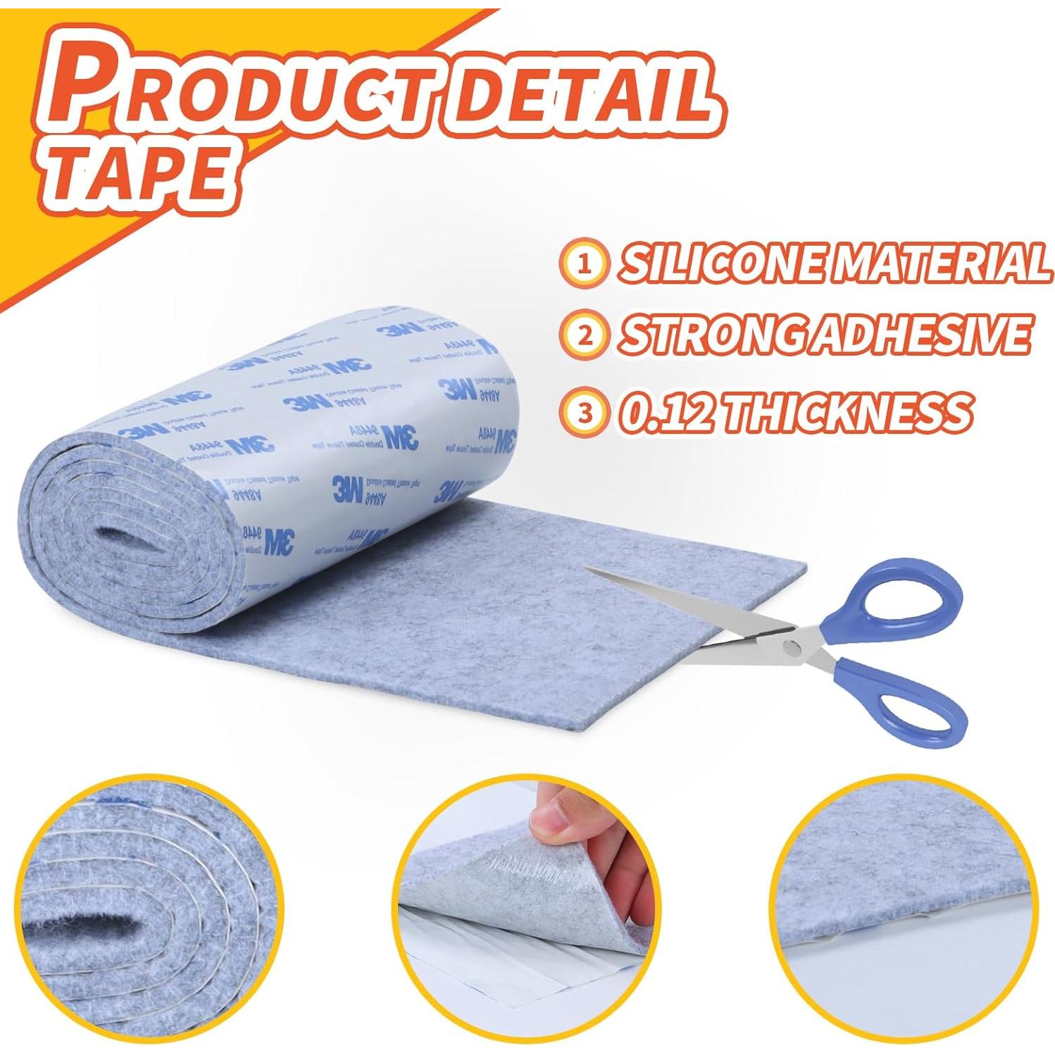 Almohadillas de Fieltro Autoadhesivas VOCOMO 12.7x101.6 cm Gris