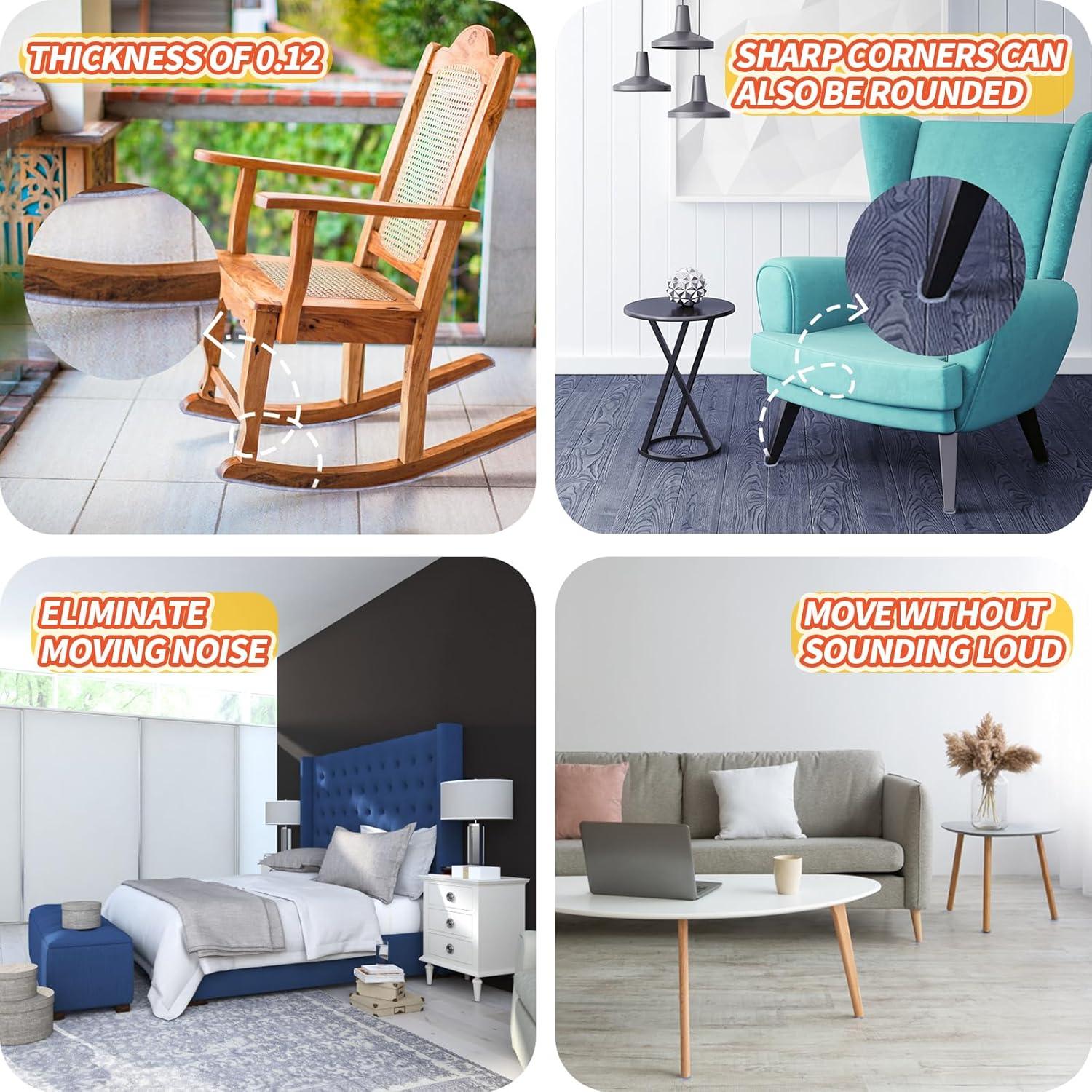 Almohadillas de Fieltro Autoadhesivas VOCOMO 12.7x101.6 cm Gris