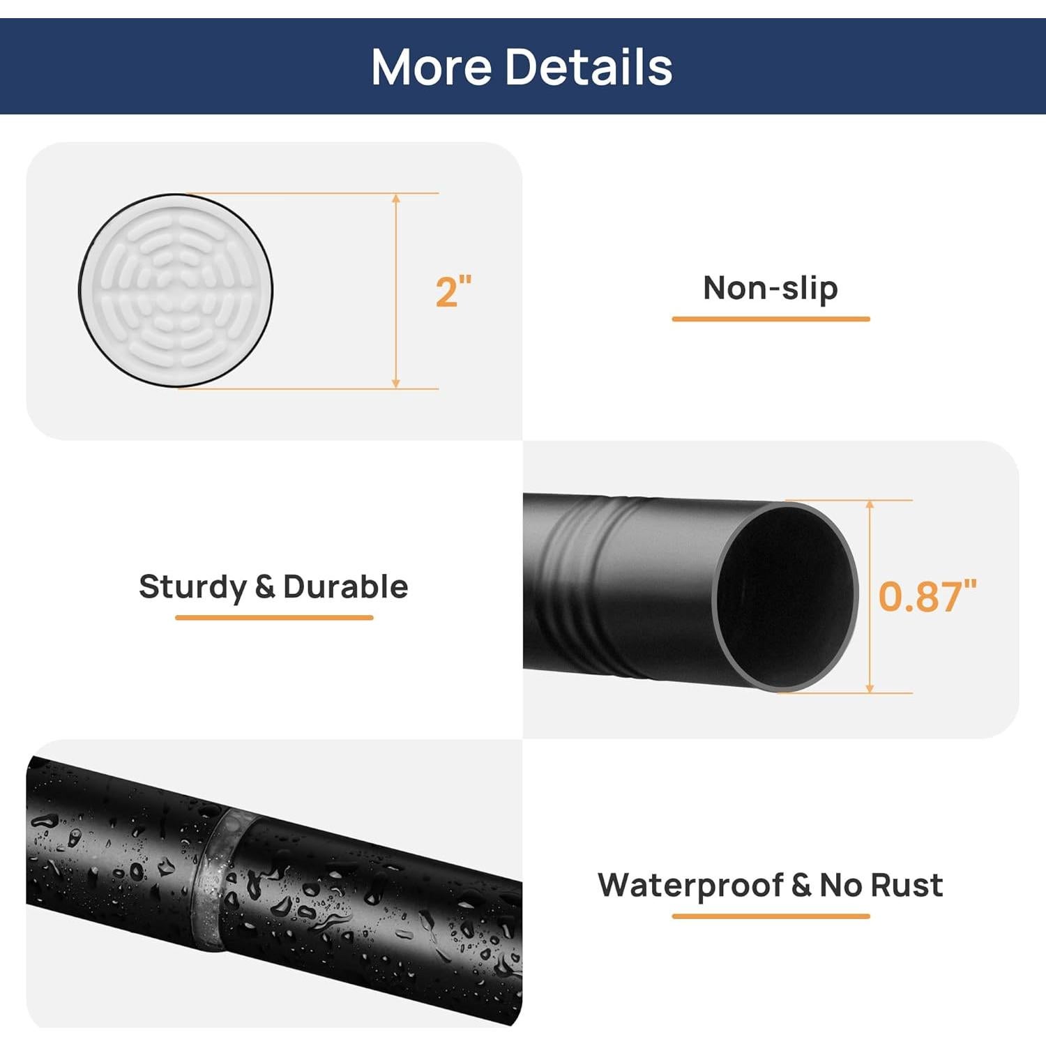 Varilla de Cortina de Tensión Ajustable ENJOYBASICS 81-137 cm Negro