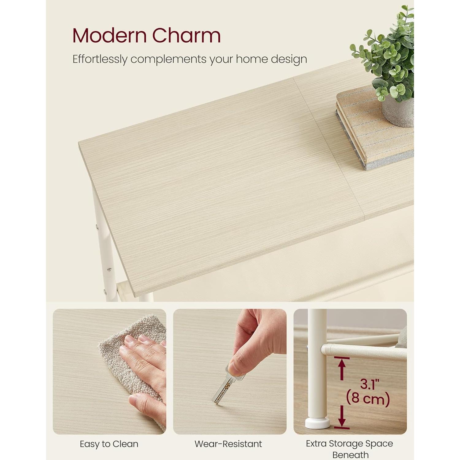 Zapatero VASAGLE 4 Niveles Beige Natural y Blanco Perla