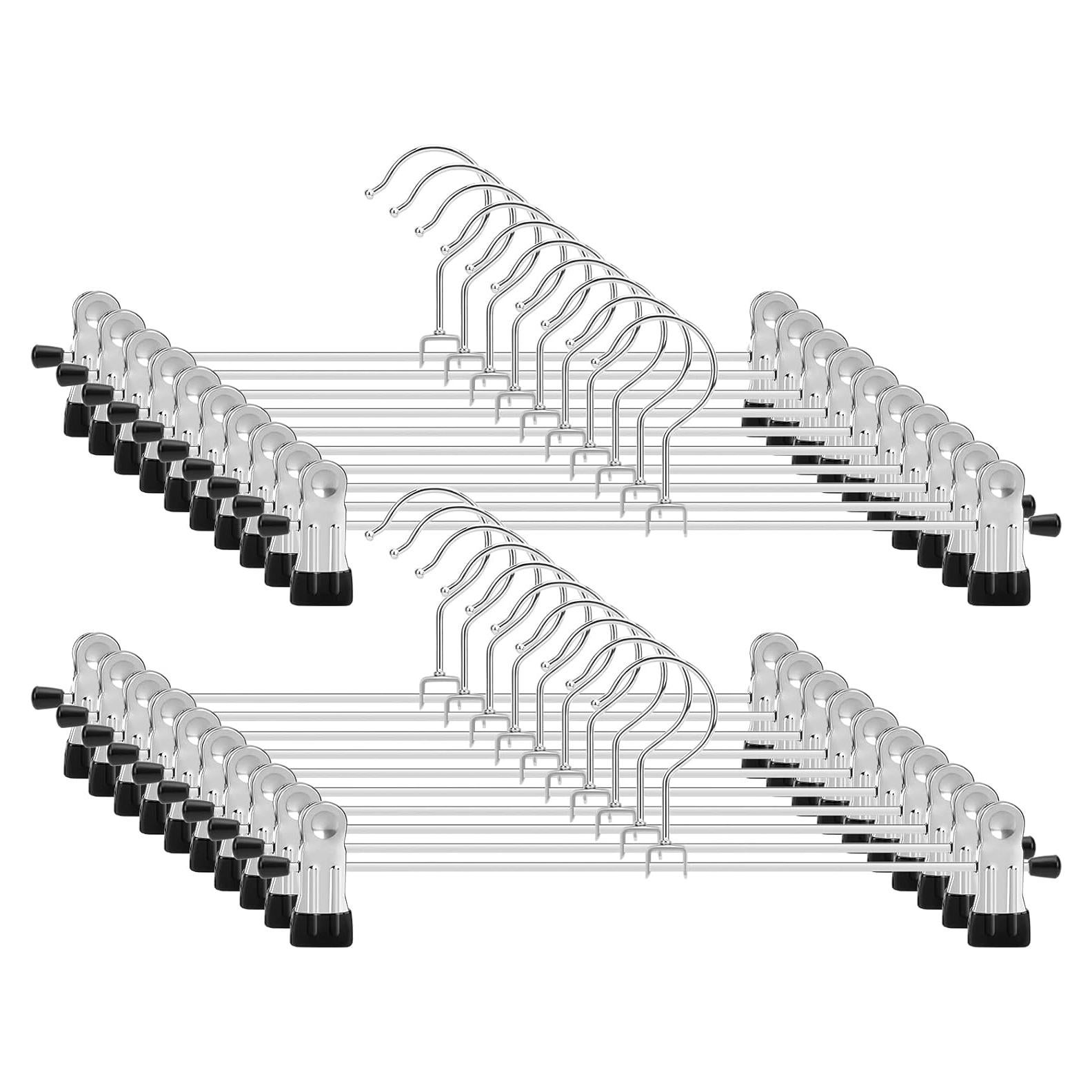 Perchas para Pantalones IEOKE 12 Pack Clips Metal Negro