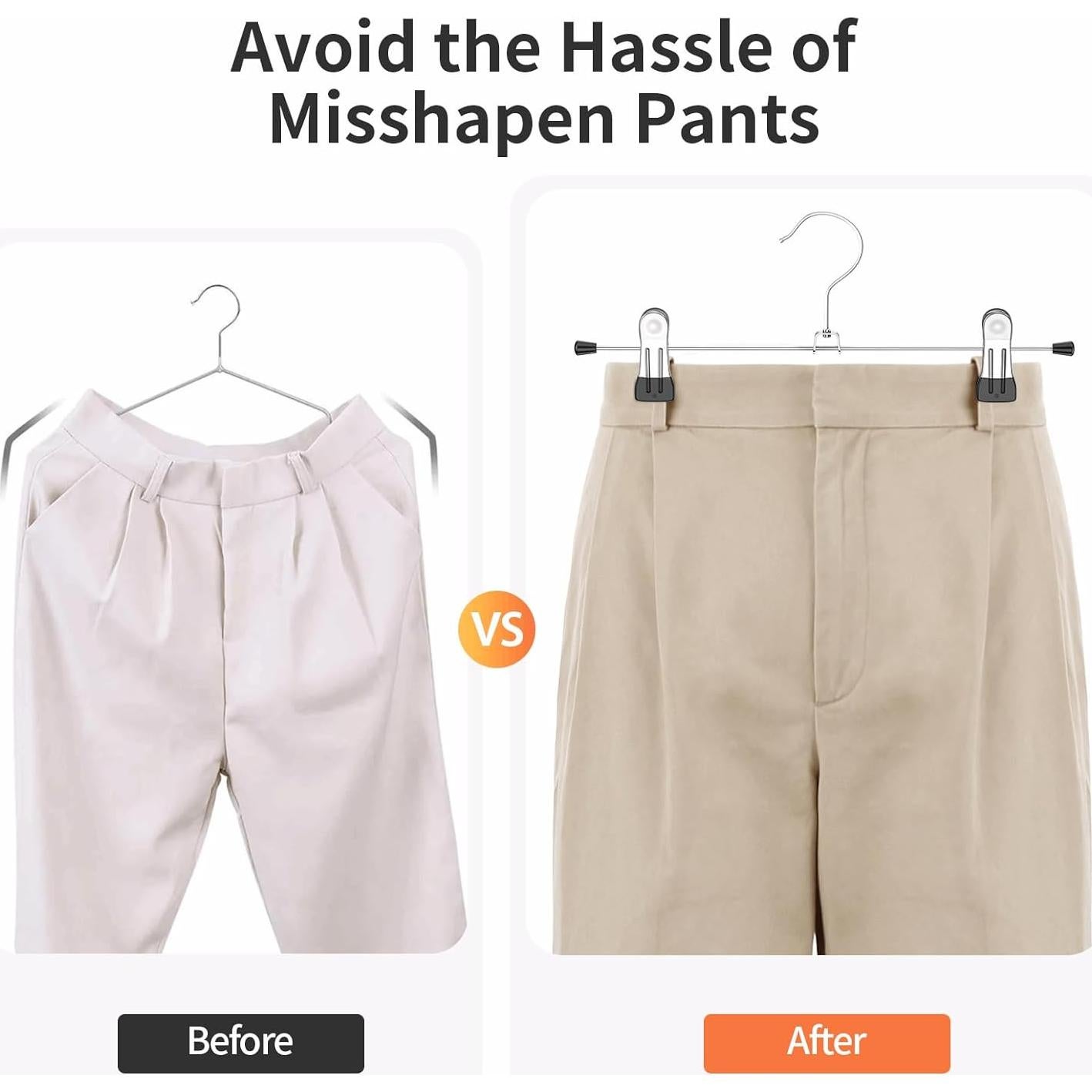 Perchas para Pantalones IEOKE 12 Pack Clips Metal Negro