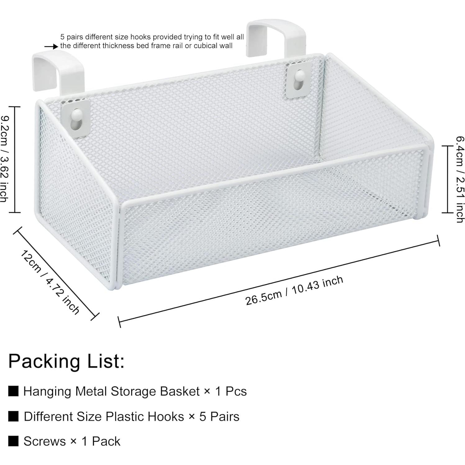 Cesta de Almacenamiento Colgante VILSECKY Blanca 26.5x12x9.2 cm