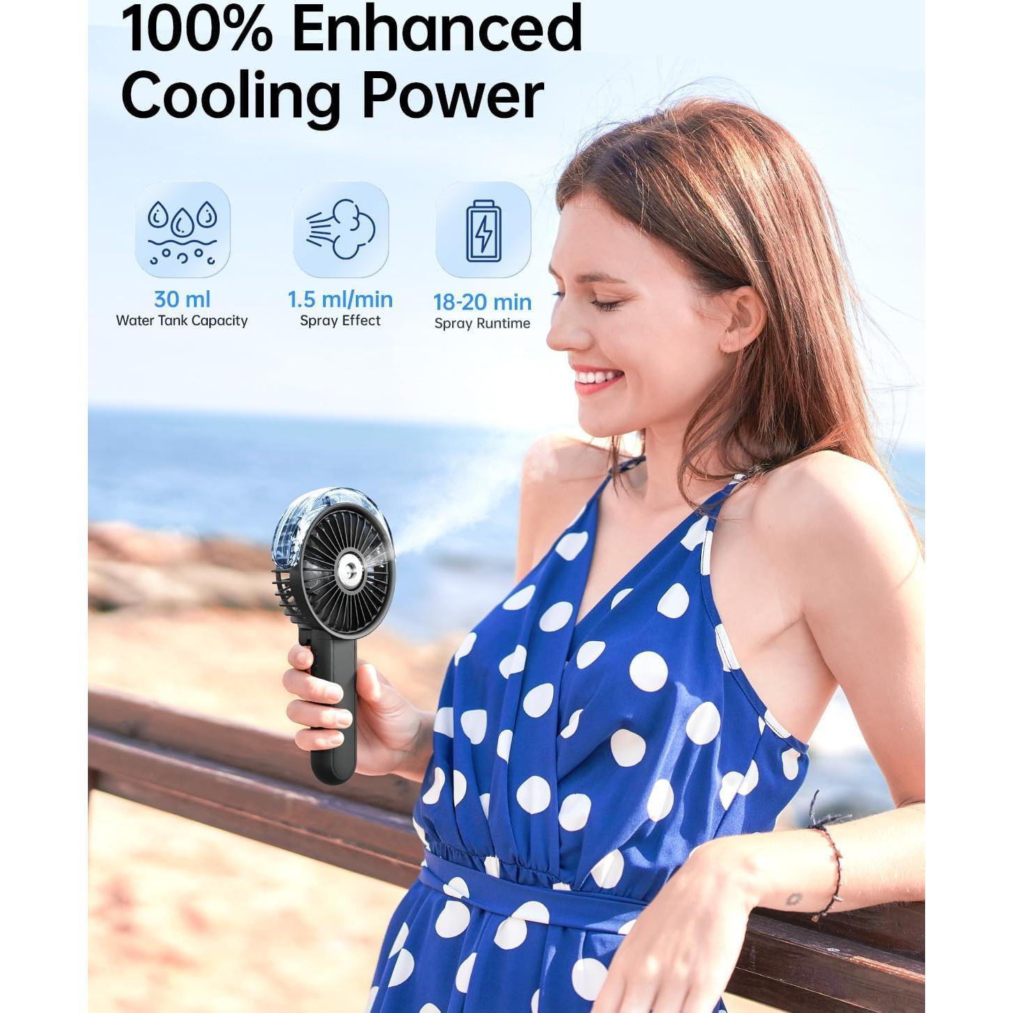 Ventilador de Nebulización Portátil SWEETFULL - 3 Velocidades, 30ml, Recargable USB