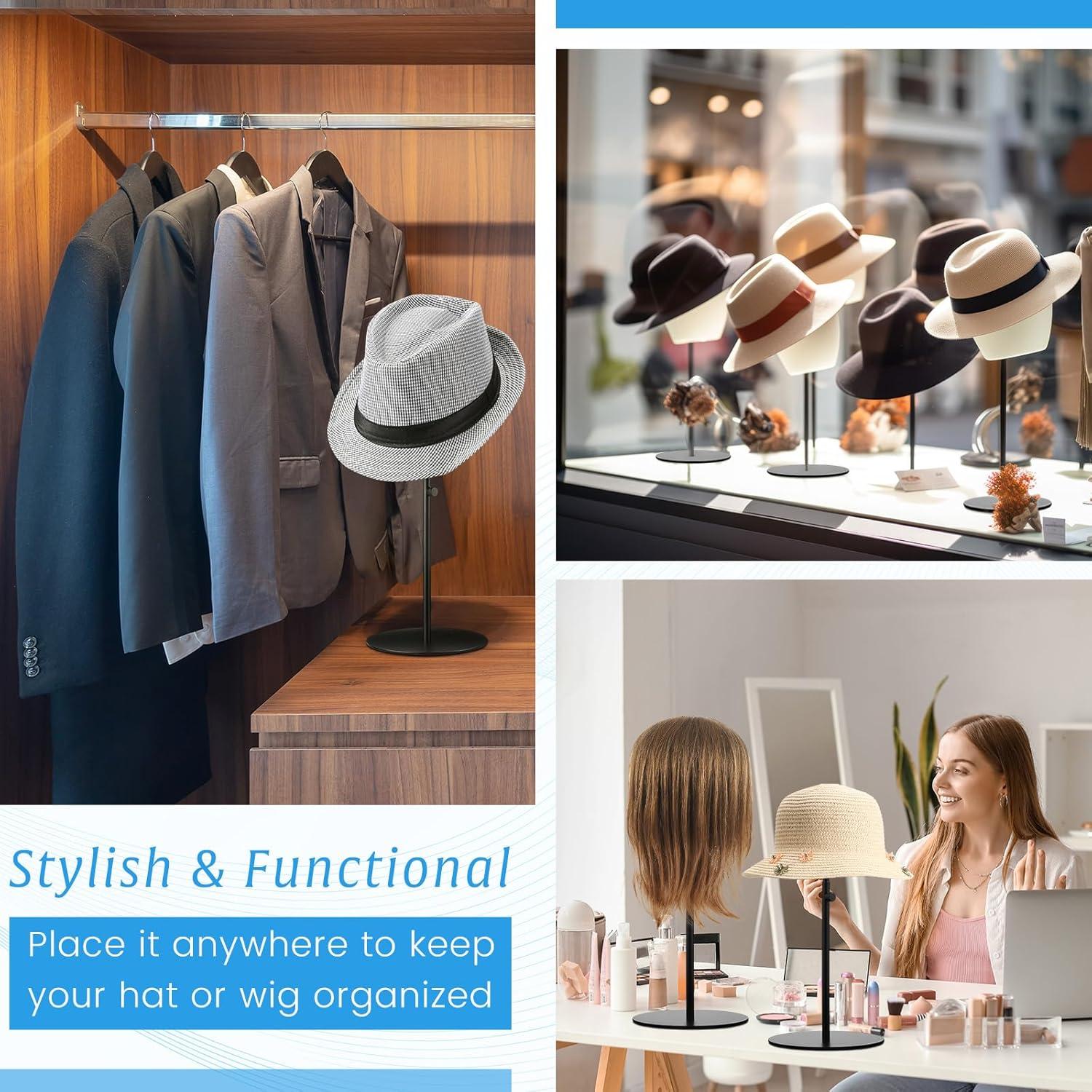 Soporte para Sombreros Sintuff 4 Pcs Ajustable 20-40 cm Negro