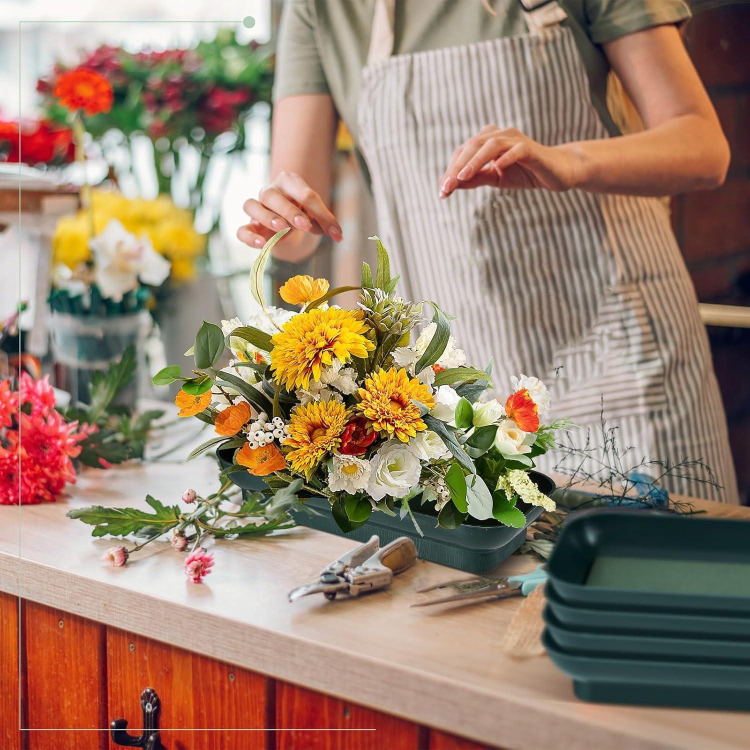 Paquete de 12 Tazones de Espuma Floral Sabary 25.4 cm Verde