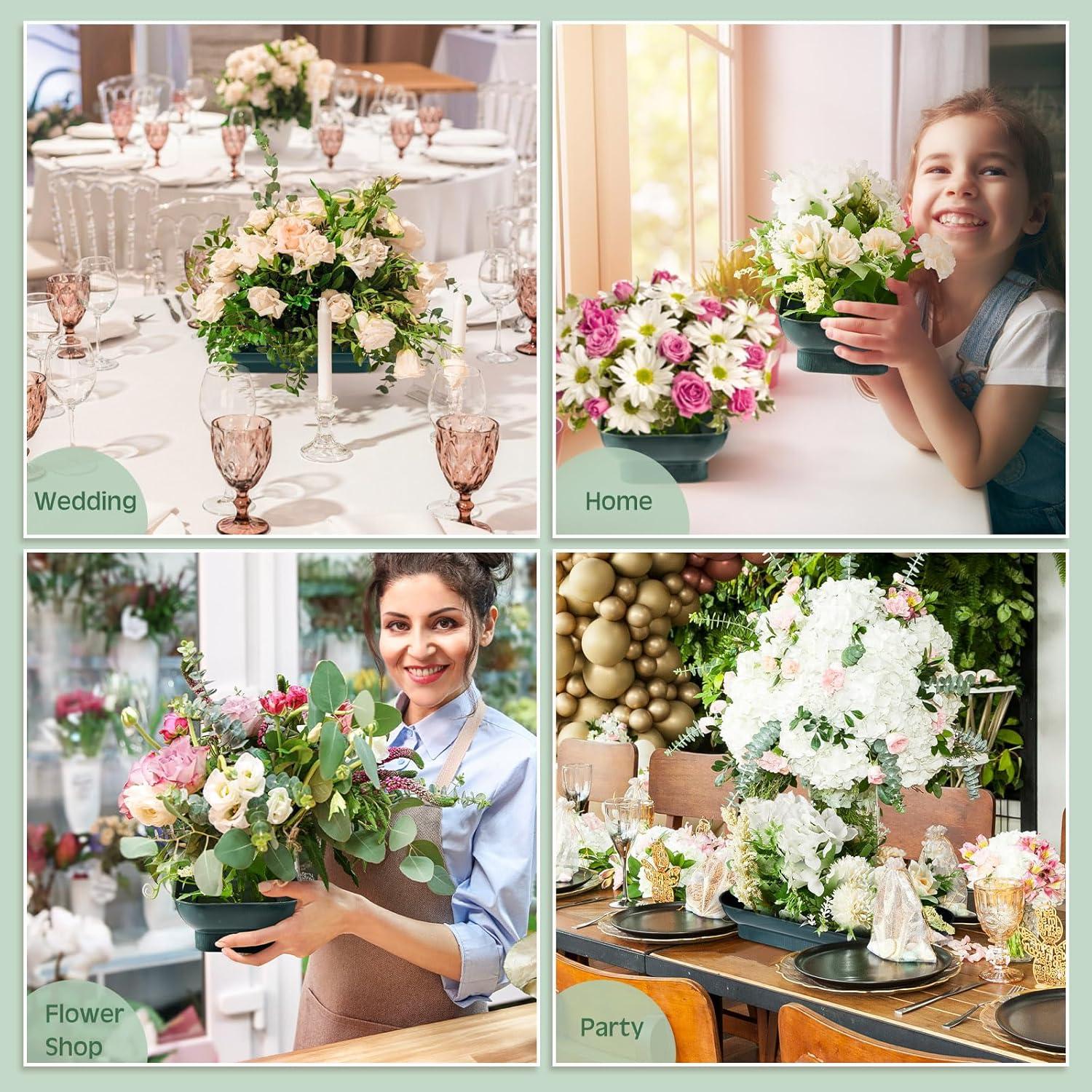 Paquete de 12 Tazones de Espuma Floral Sabary 25.4 cm Verde