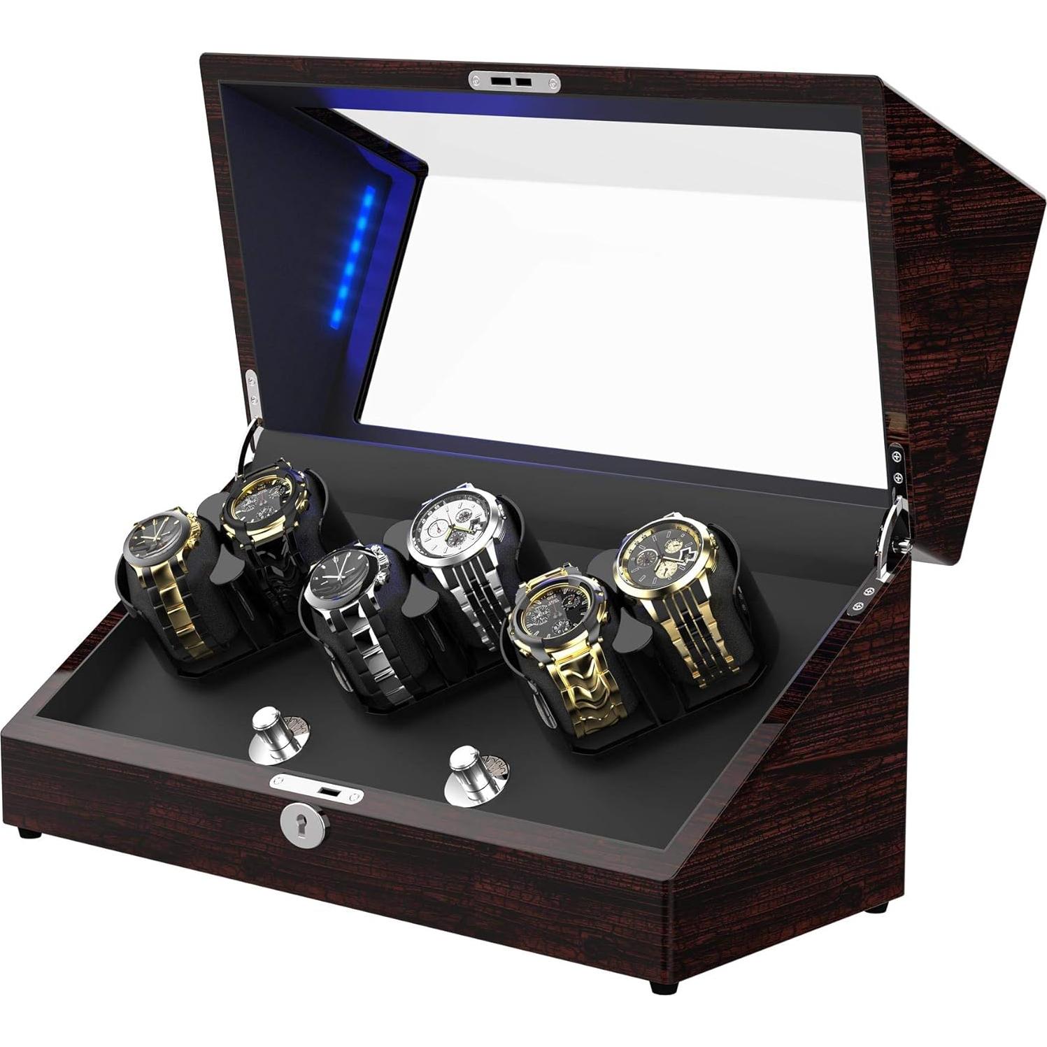 Enrollador de Reloj DOOMOOK para 6 Relojes Automáticos con LED