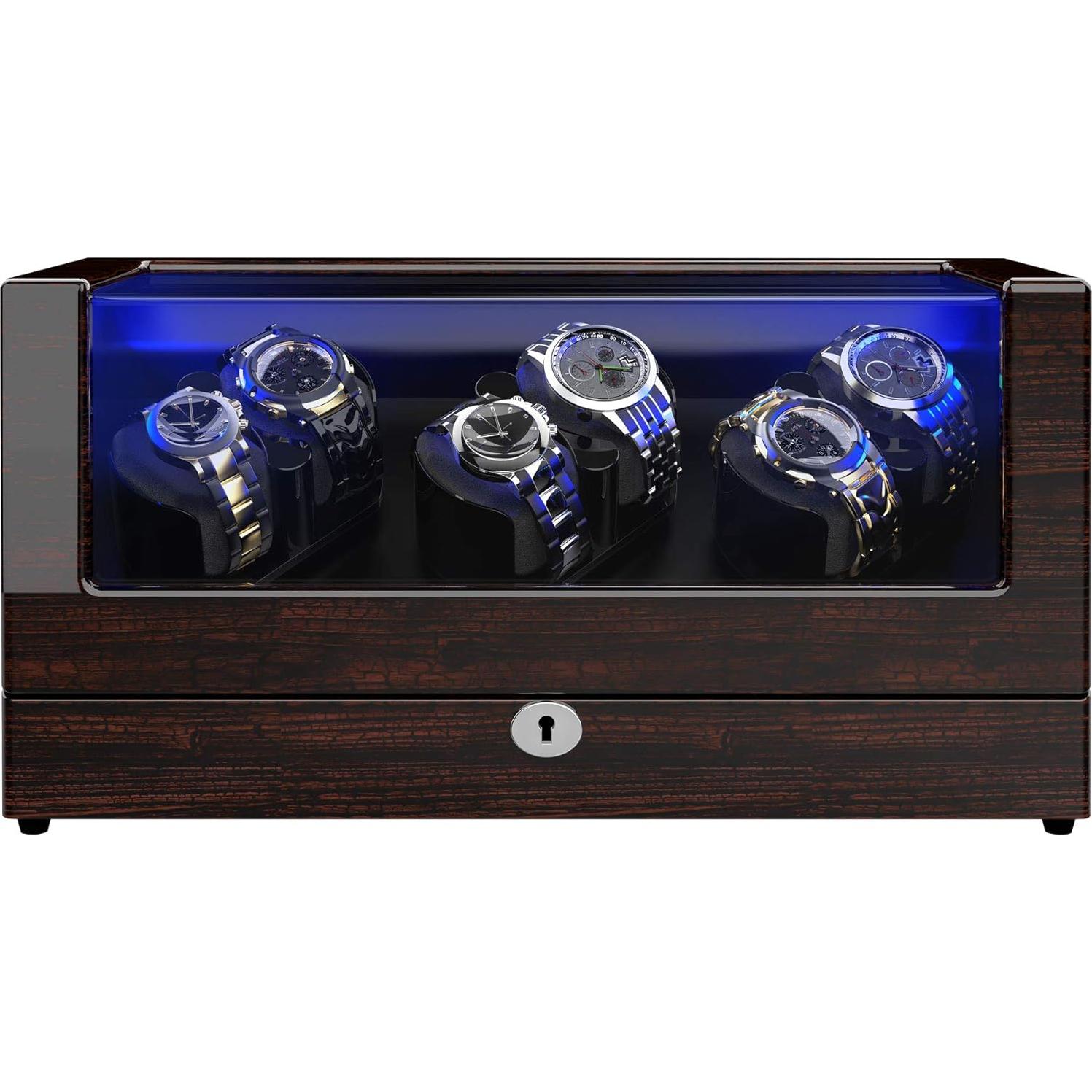 Enrollador de Reloj DOOMOOK para 6 Relojes Automáticos con LED