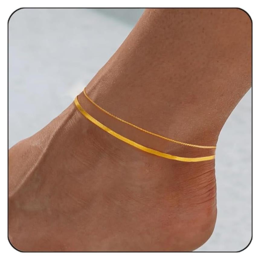 Pulseras de Tobillo de Oro 18K para Mujeres - Acero Inoxidable