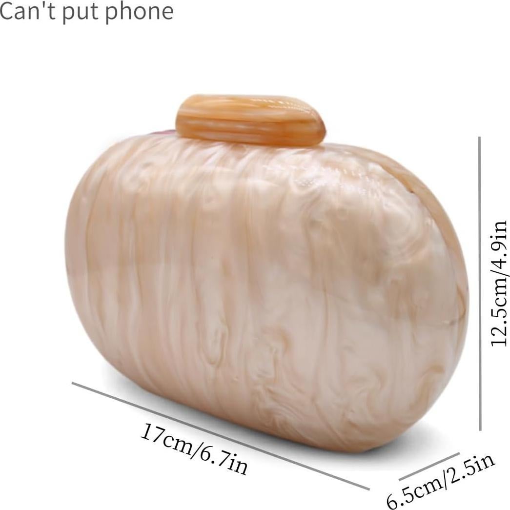 Bolso de mano acrílico GSYPS con forma de concha 17x6.5cm