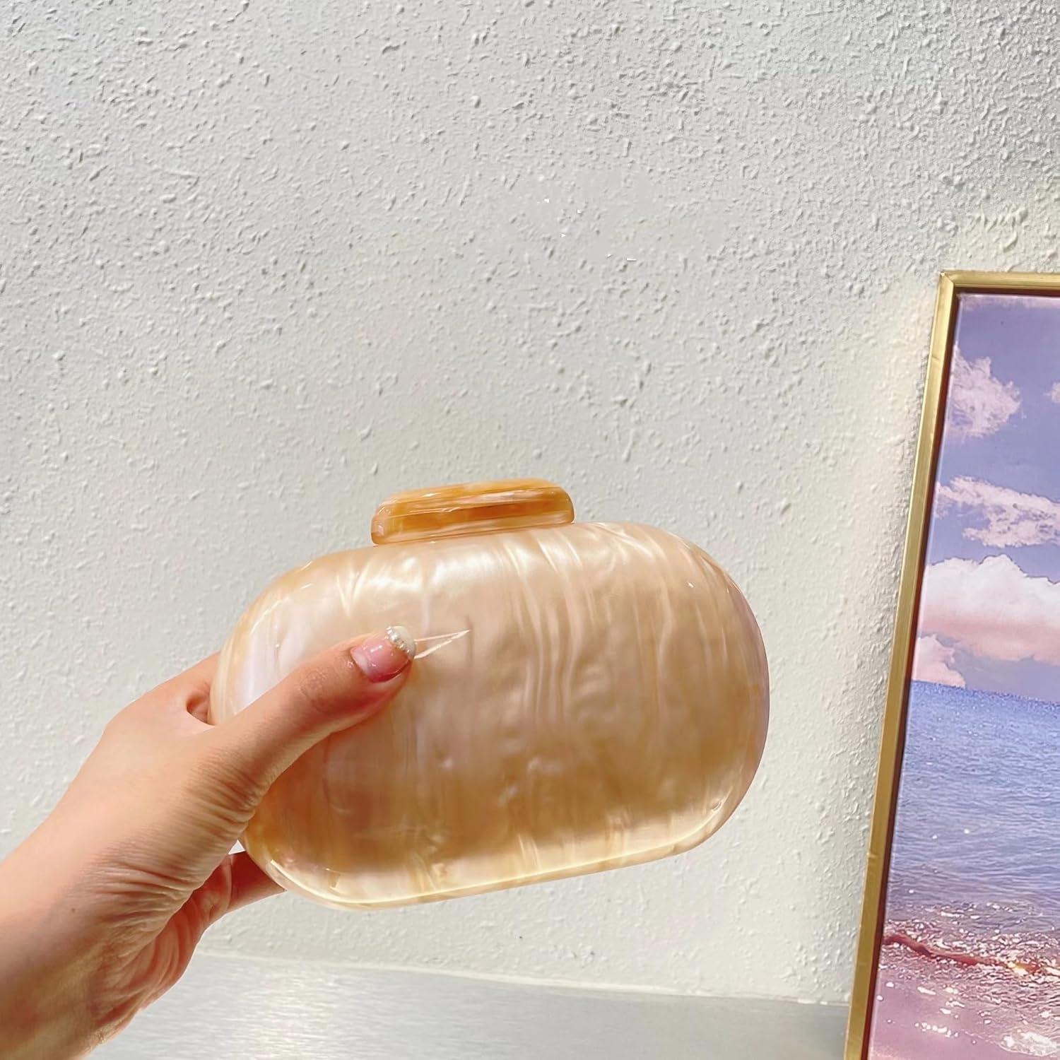 Bolso de mano acrílico GSYPS con forma de concha 17x6.5cm