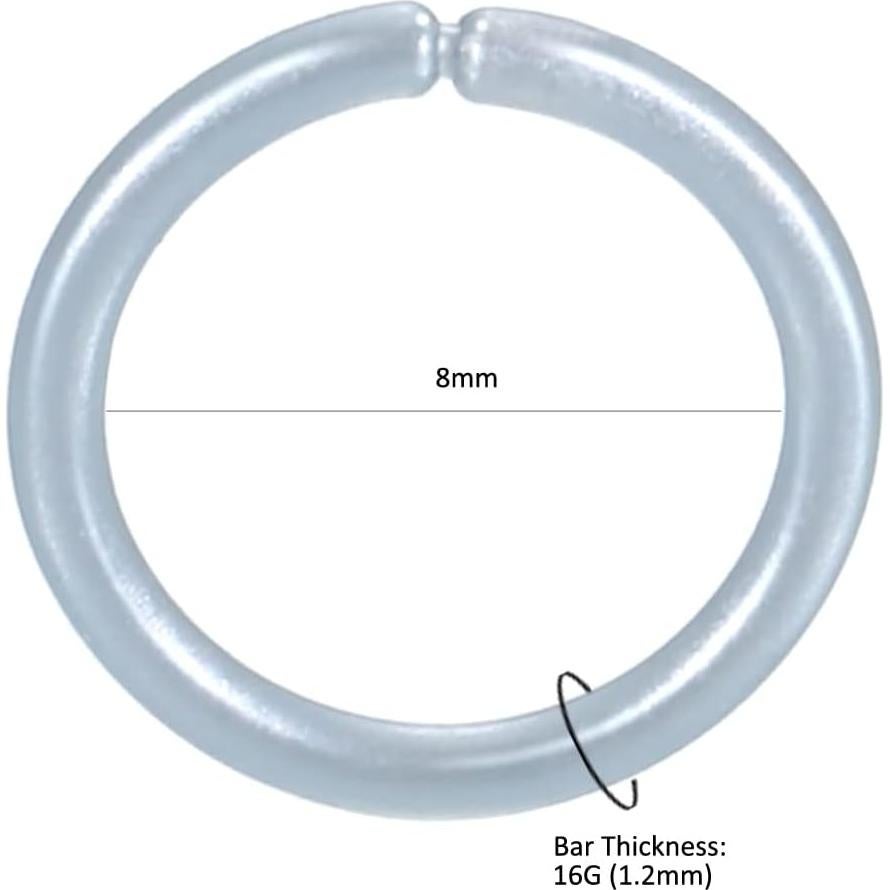 Aros de Nariz Retenedor Bioflex 16G 8Pcs Coloridos 8mm