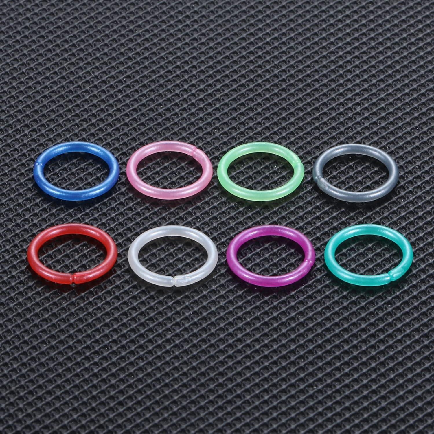 Aros de Nariz Retenedor Bioflex 16G 8Pcs Coloridos 8mm