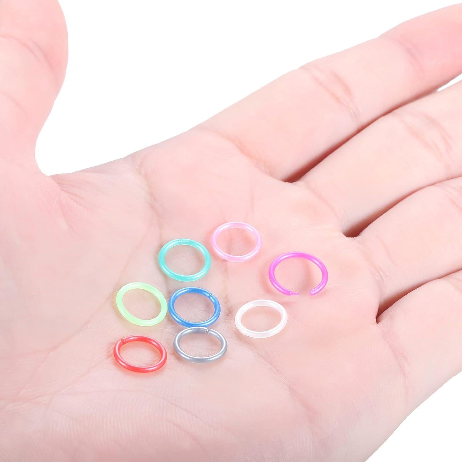 Aros de Nariz Retenedor Bioflex 16G 8Pcs Coloridos 8mm