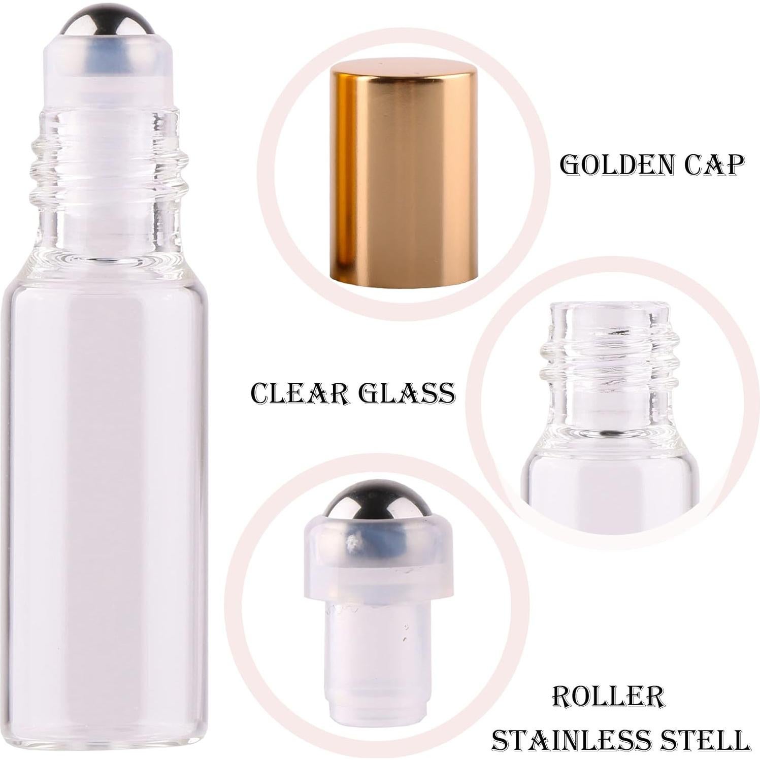 Pack 100 botellas vidrio 5ml rodillo MaxMau para aceites