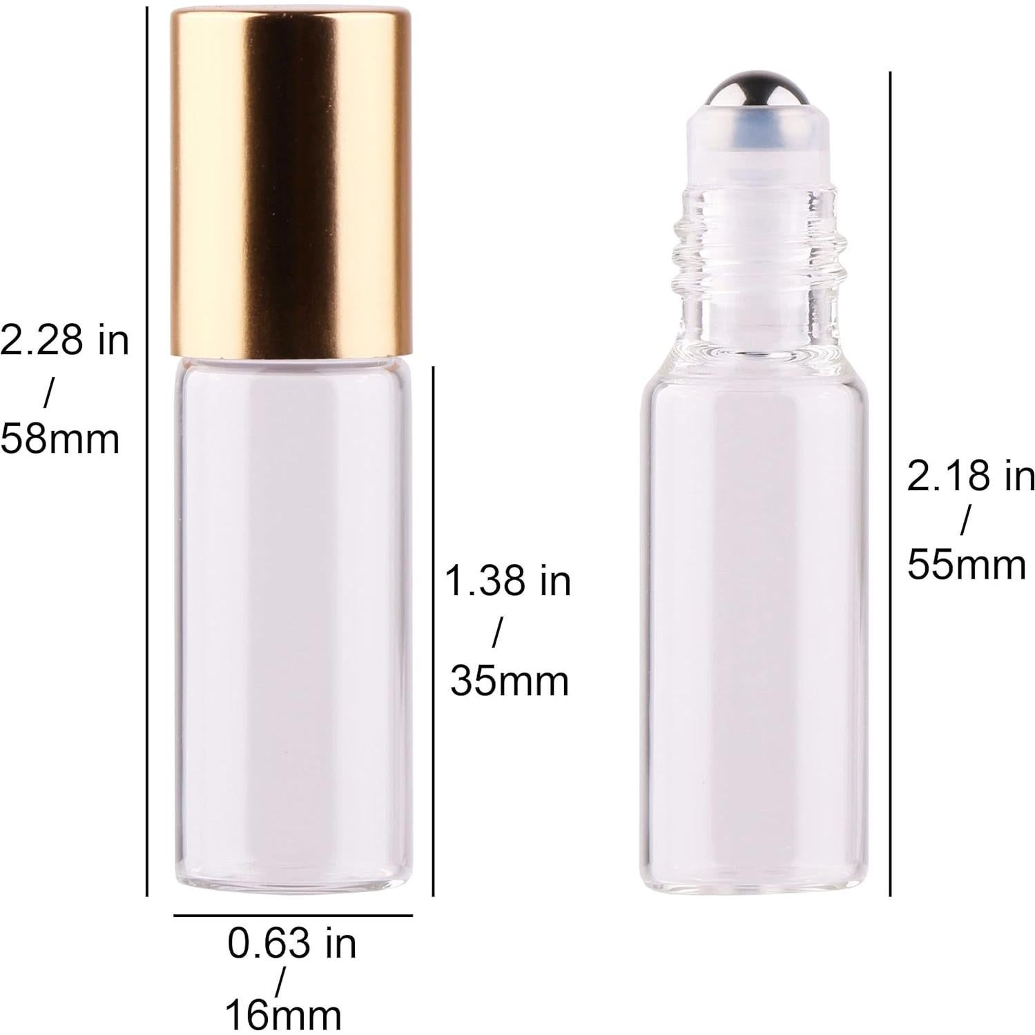 Pack 100 botellas vidrio 5ml rodillo MaxMau para aceites