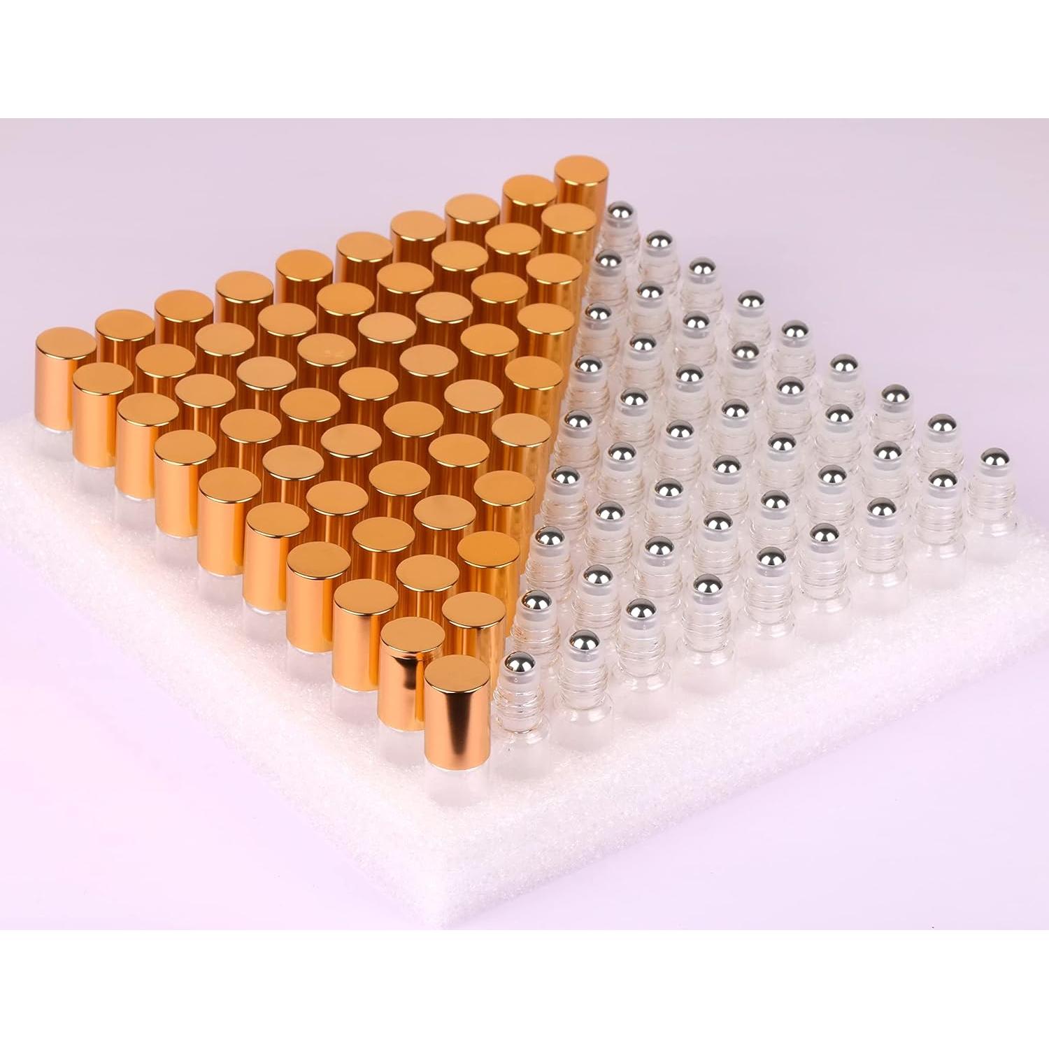 Pack 100 botellas vidrio 5ml rodillo MaxMau para aceites