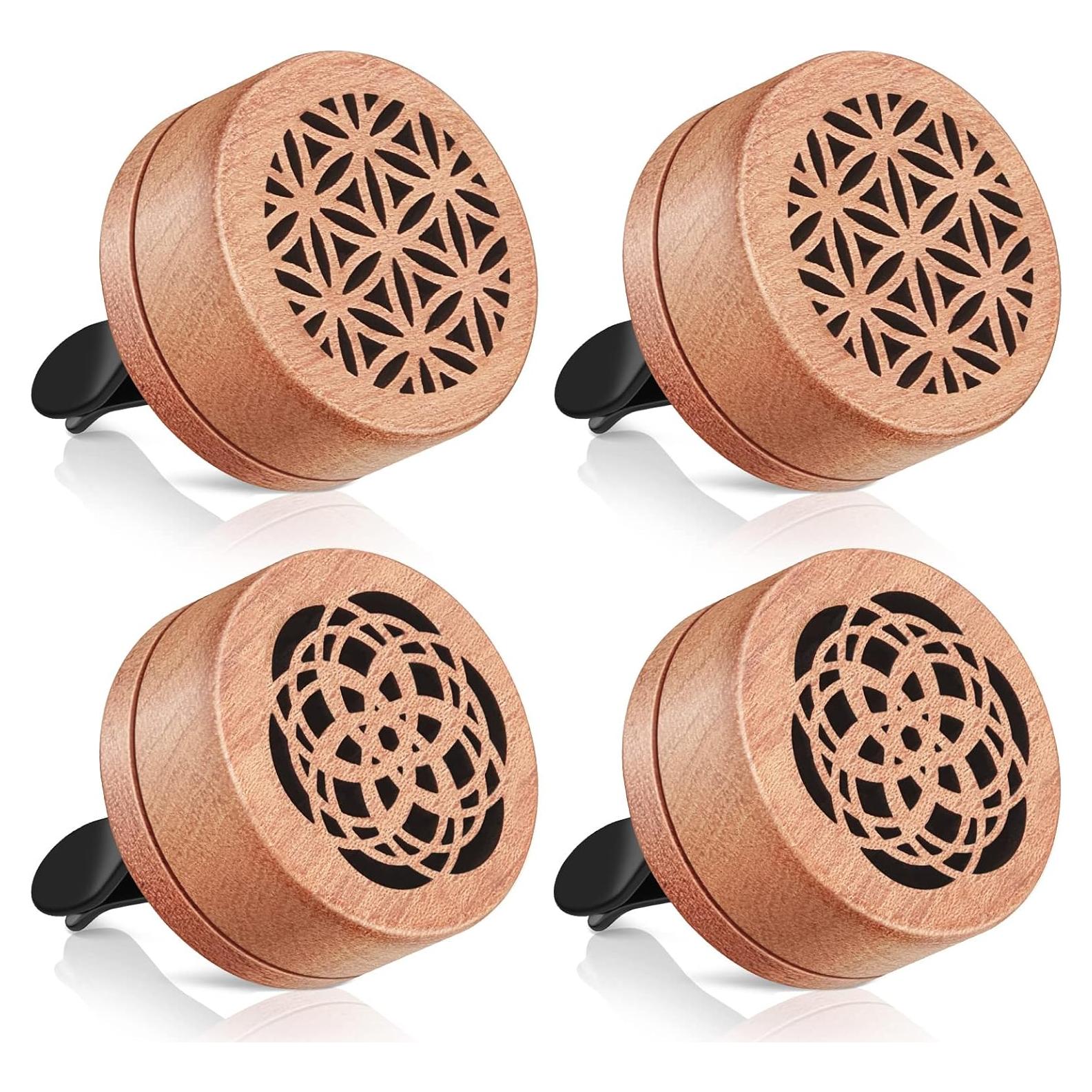 Difusores de Aceite Esencial Patelai para Automóvil - 4 Pcs Madera