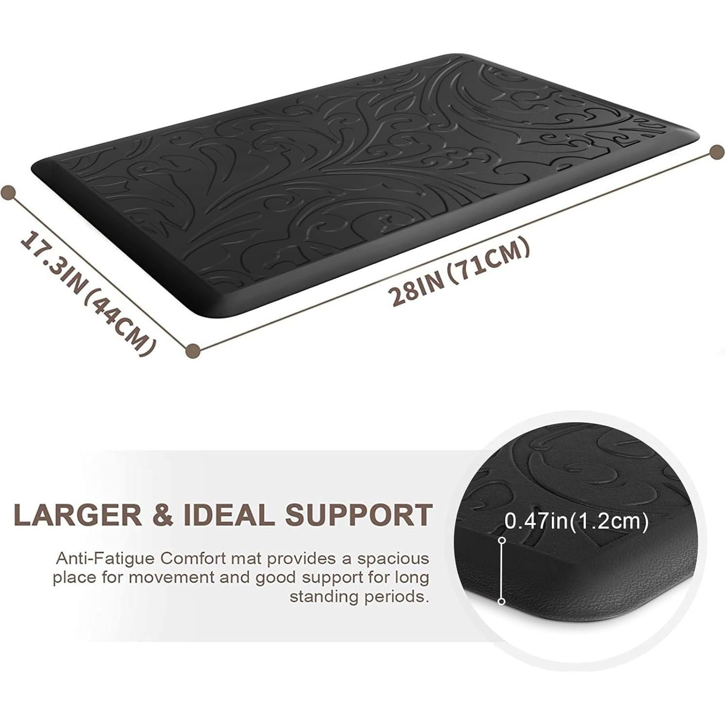 Alfombra Antifatiga KMAT 46x71 cm Impermeable Antideslizante Negra