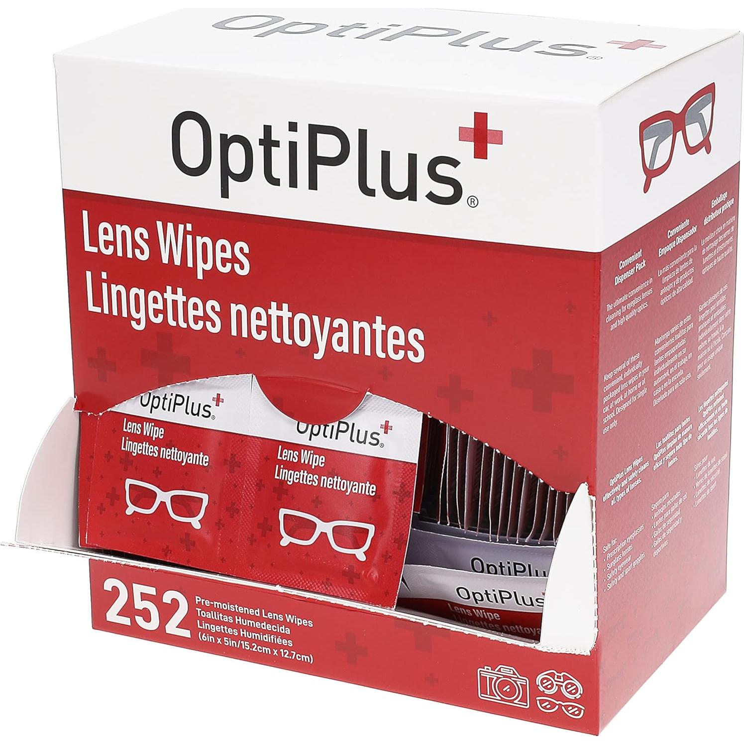 Toallitas de Limpieza para Lentes OptiPlus - 252 Unidades