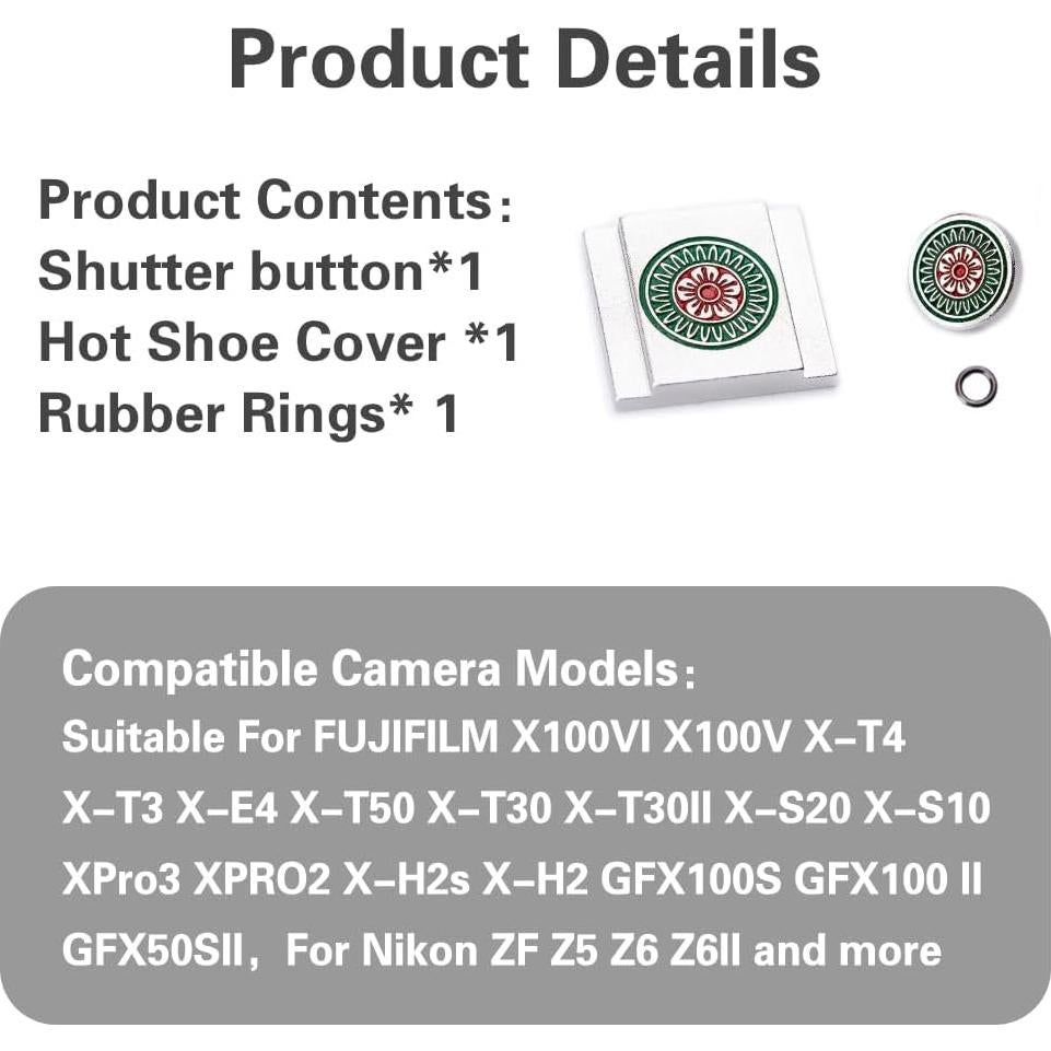 Botón de obturador Mahjong Chino para cámaras Fuji y Nikon