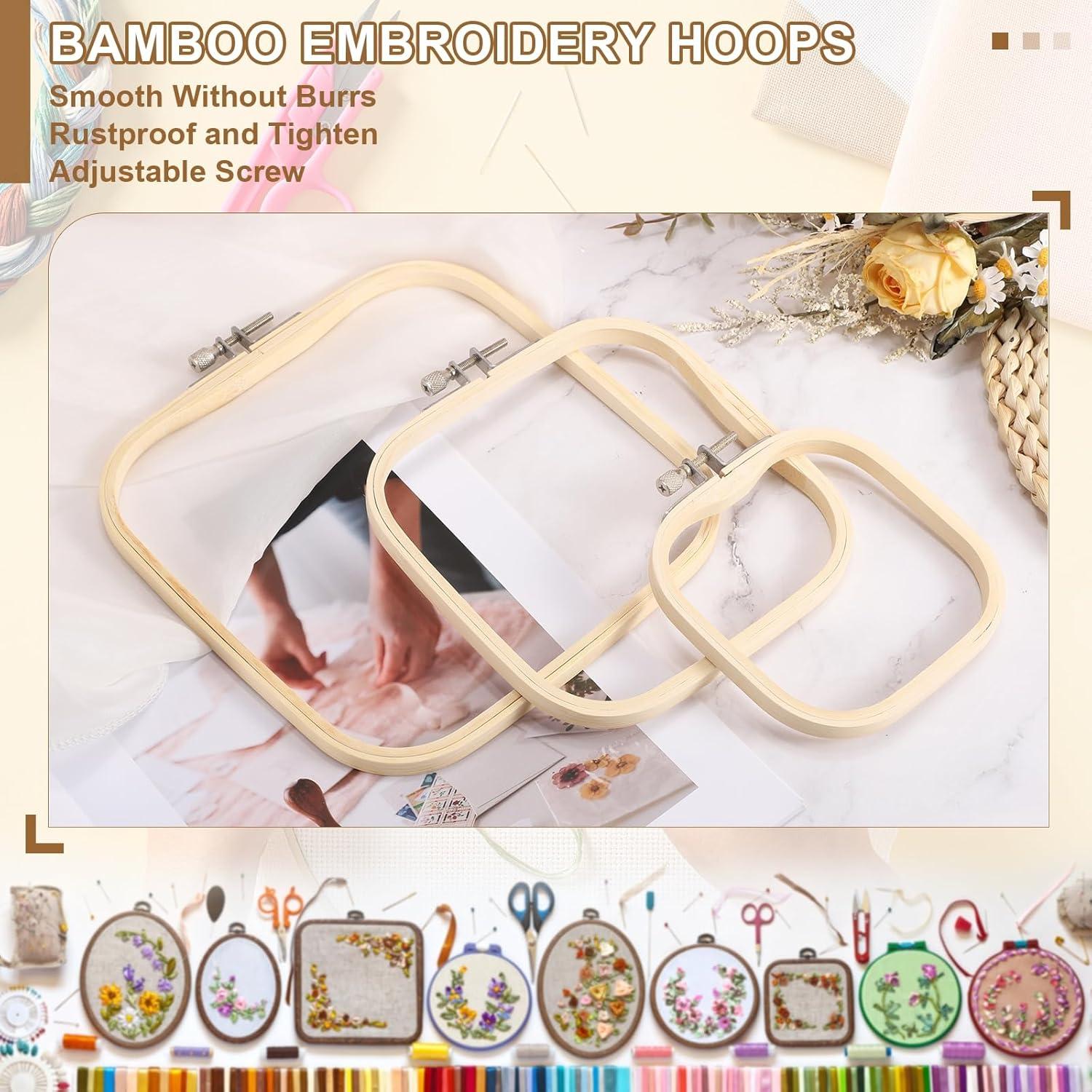 Aros de Bordado Cuadrados PATIKIL 13 x 13 cm de Bambú