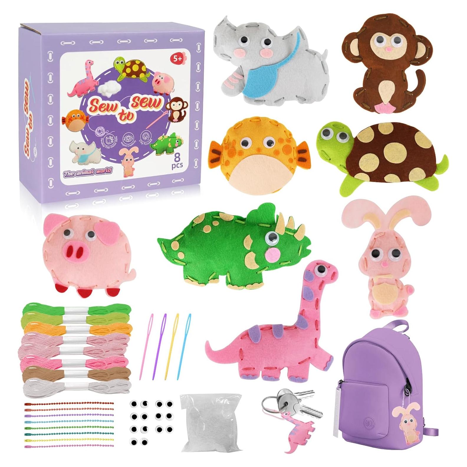 Kit de Costura para Niños AzReference - 8 Animales de Peluche