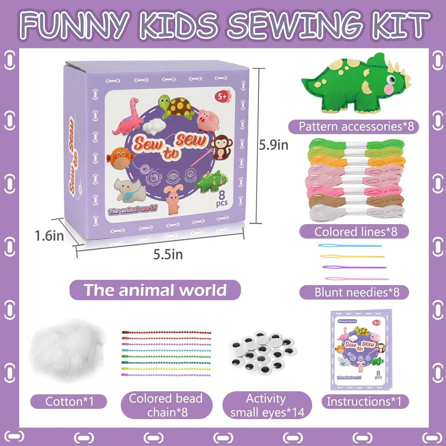 Kit de Costura para Niños AzReference - 8 Animales de Peluche