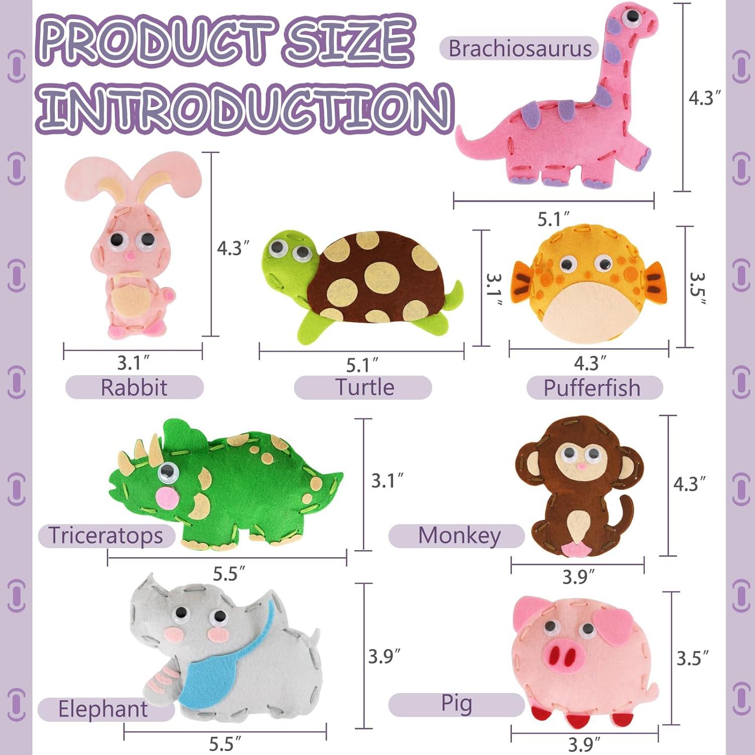 Kit de Costura para Niños AzReference - 8 Animales de Peluche