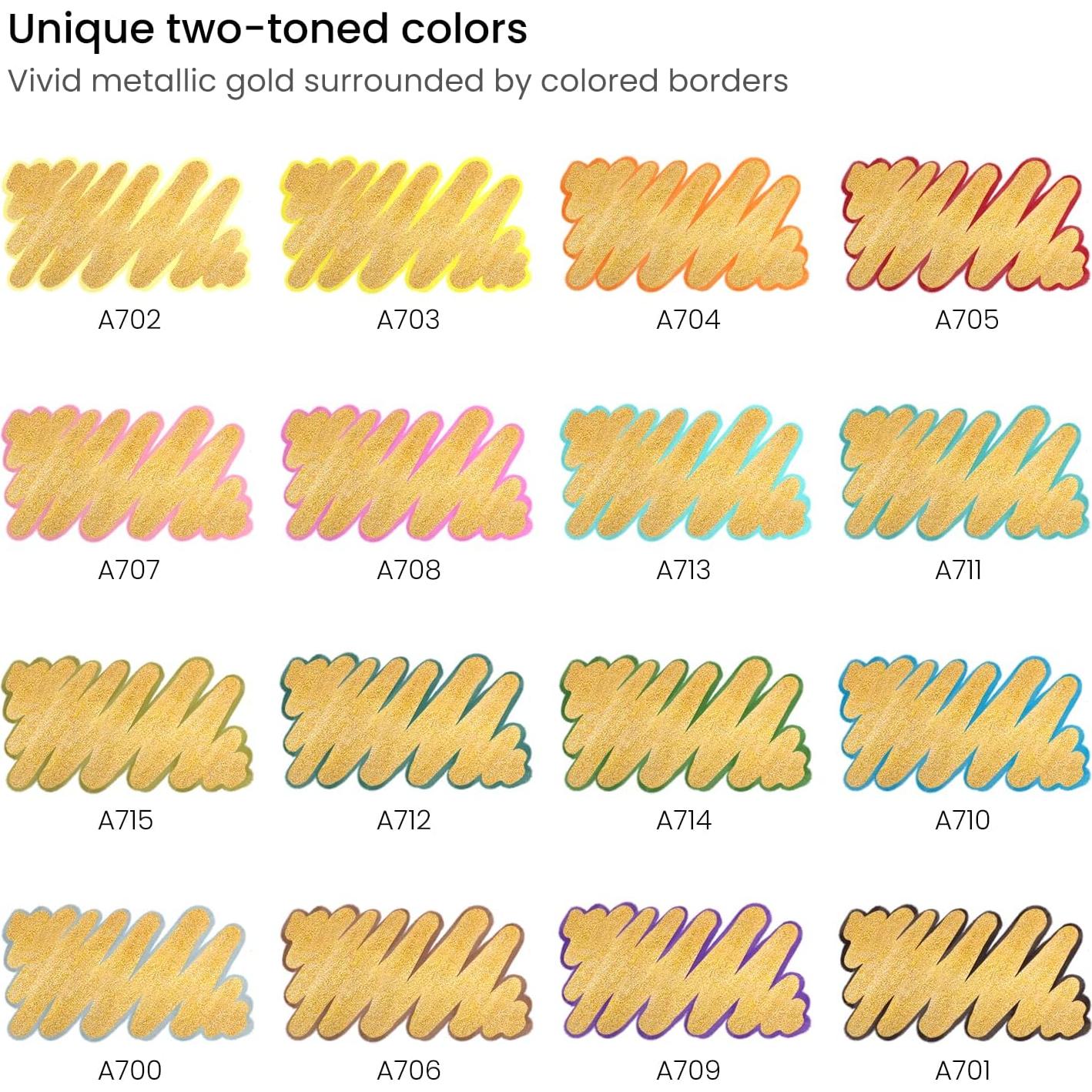 Marcadores de Contorno Doble Arteza 16 Colores Metálicos