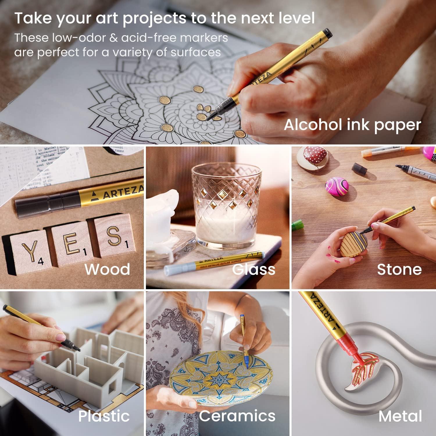 Marcadores de Contorno Doble Arteza 16 Colores Metálicos