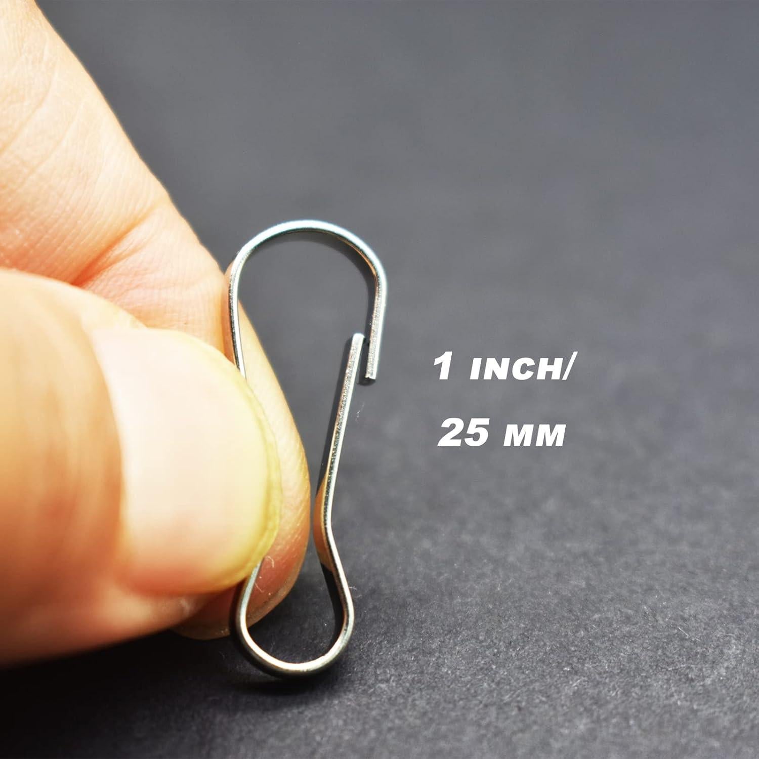 60 Ganchos de Resorte Acero Inoxidable Bytiyar 25mm Clips