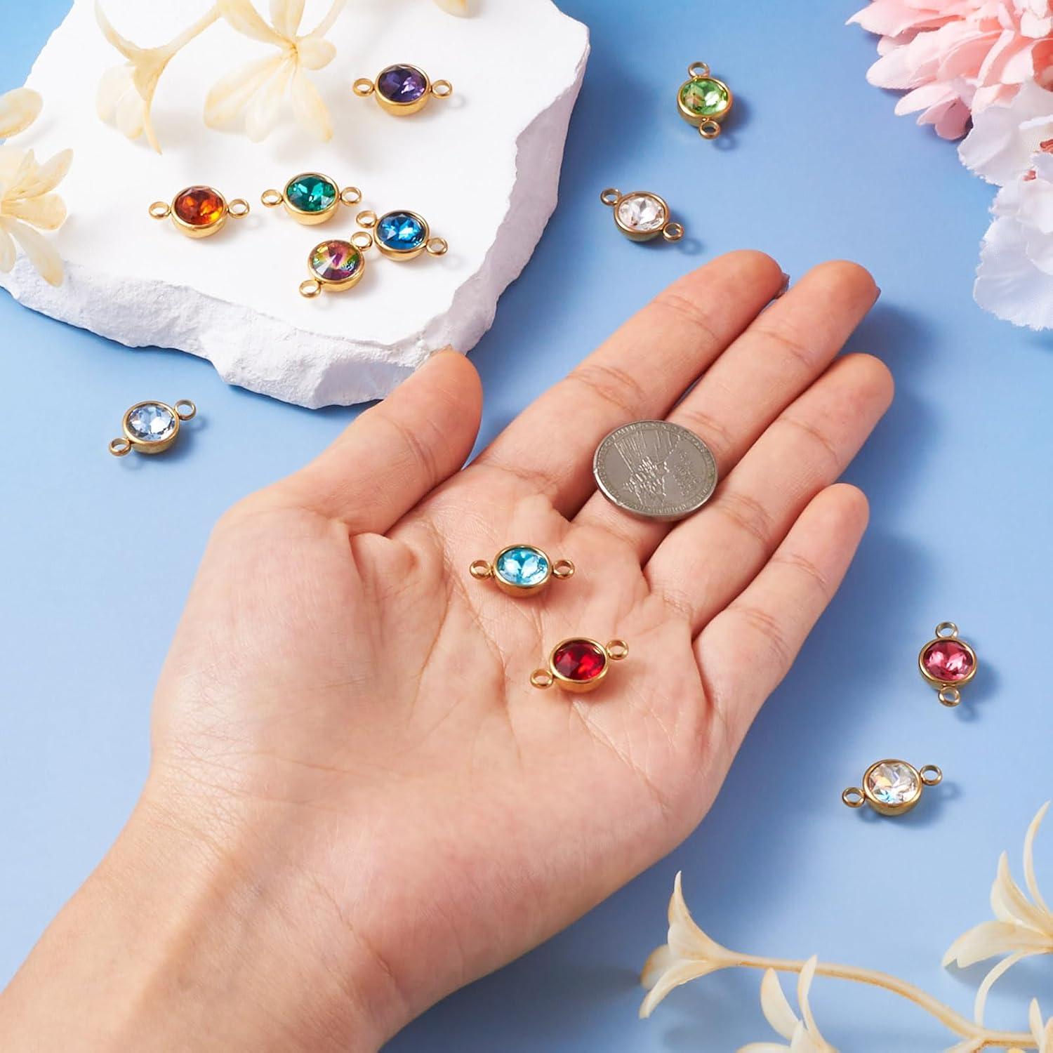 12 Encantos Redondos de Piedra de Nacimiento PH PandaHall