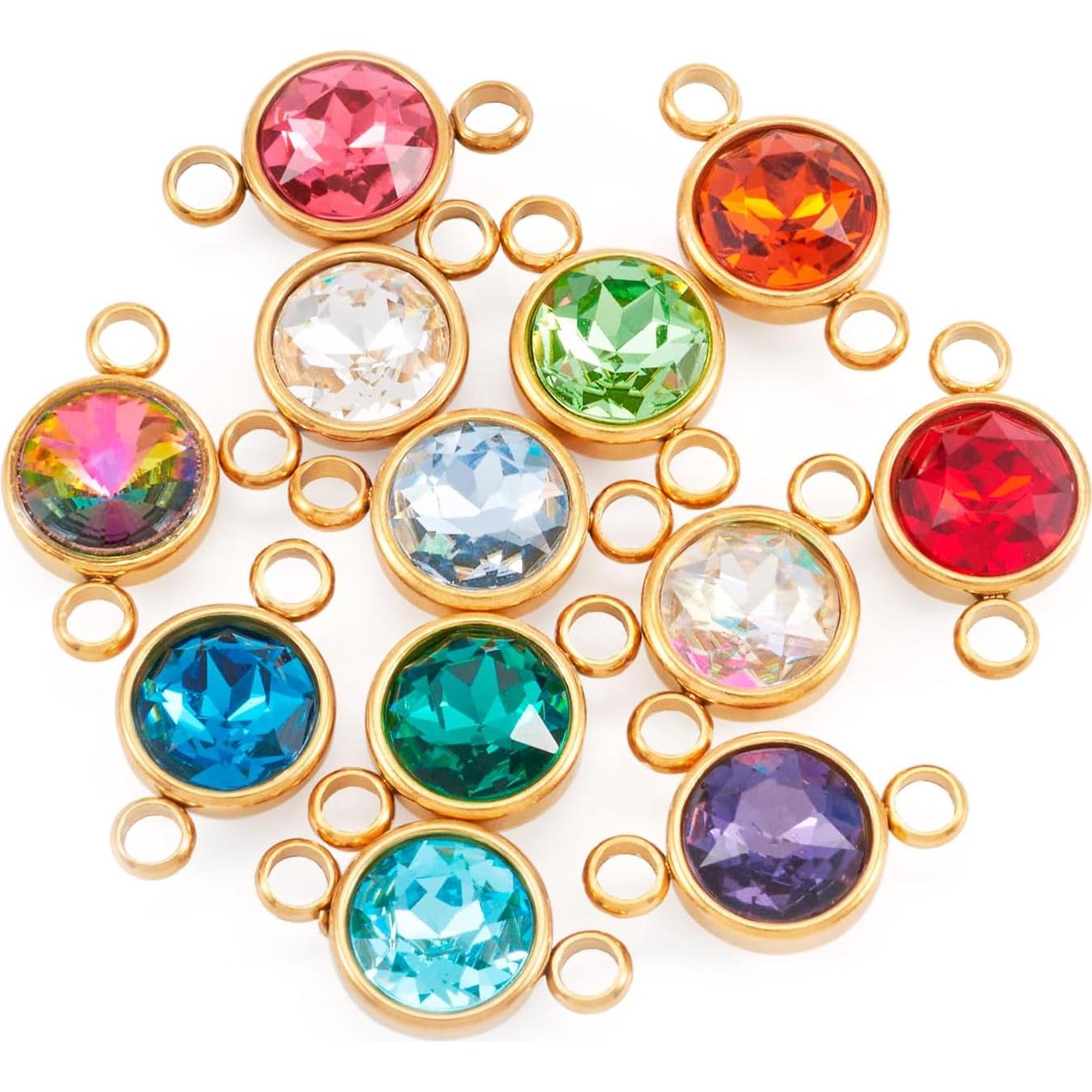 12 Encantos Redondos de Piedra de Nacimiento PH PandaHall