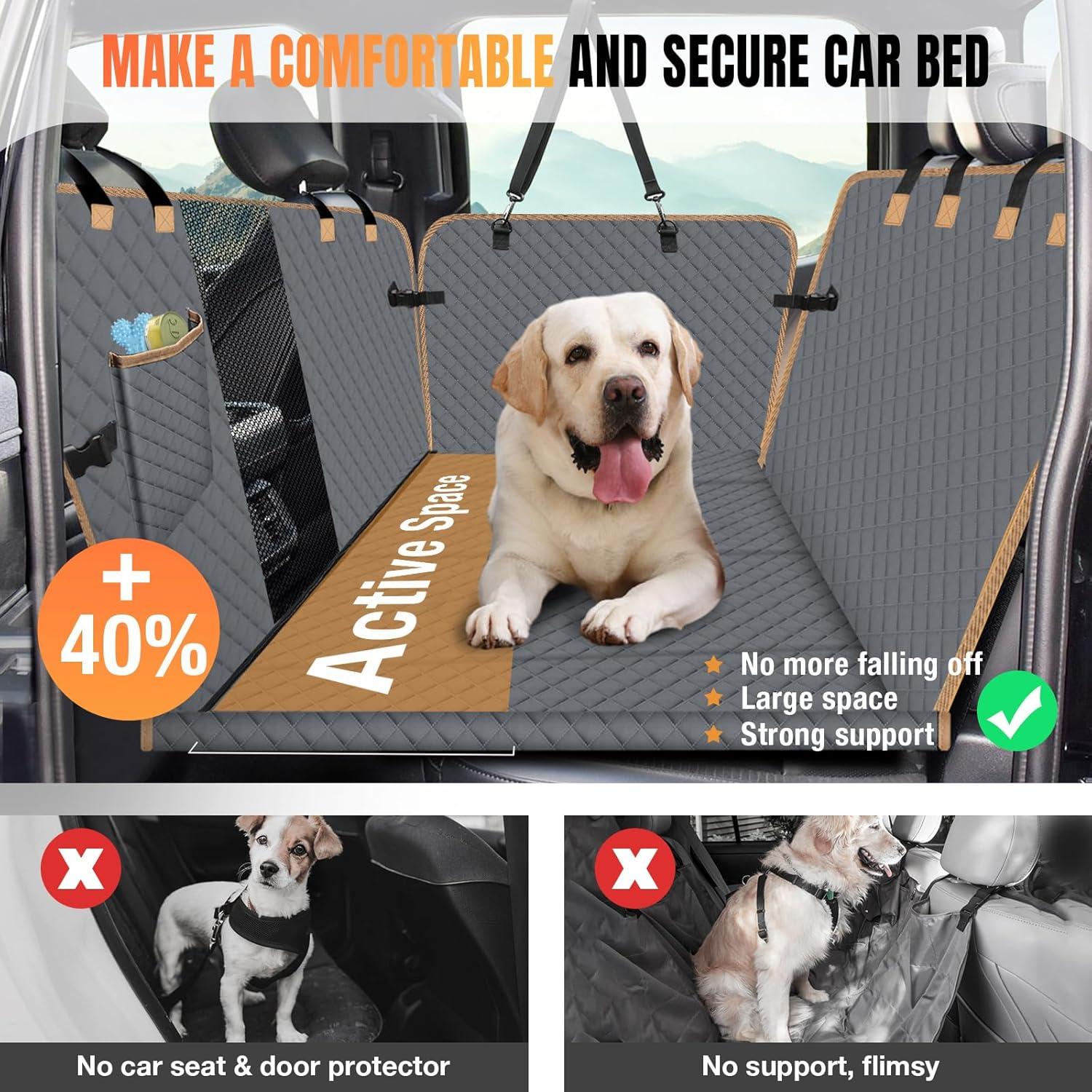 Funda de Asiento Trasero para Perros LekeSpring Gris Universal