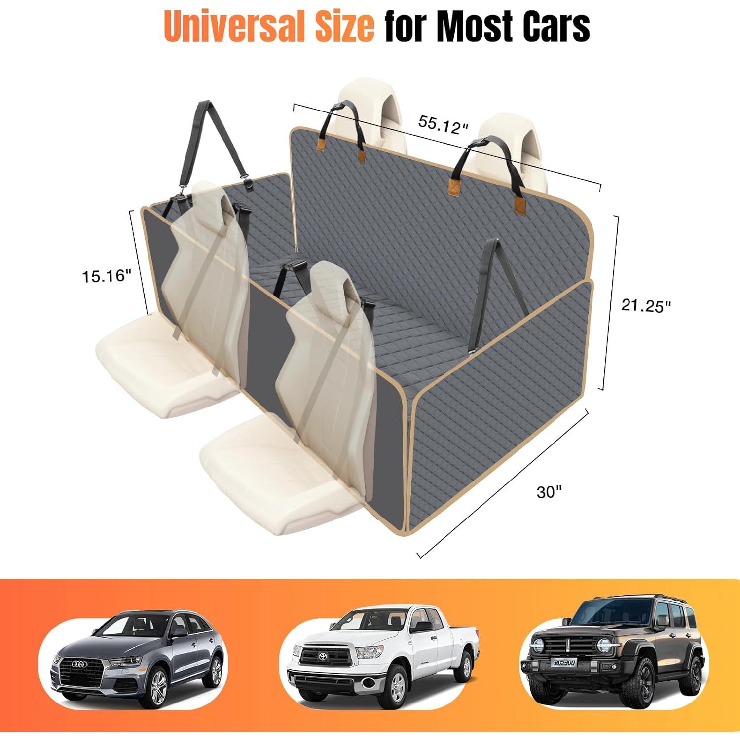 Funda de Asiento Trasero para Perros LekeSpring Gris Universal