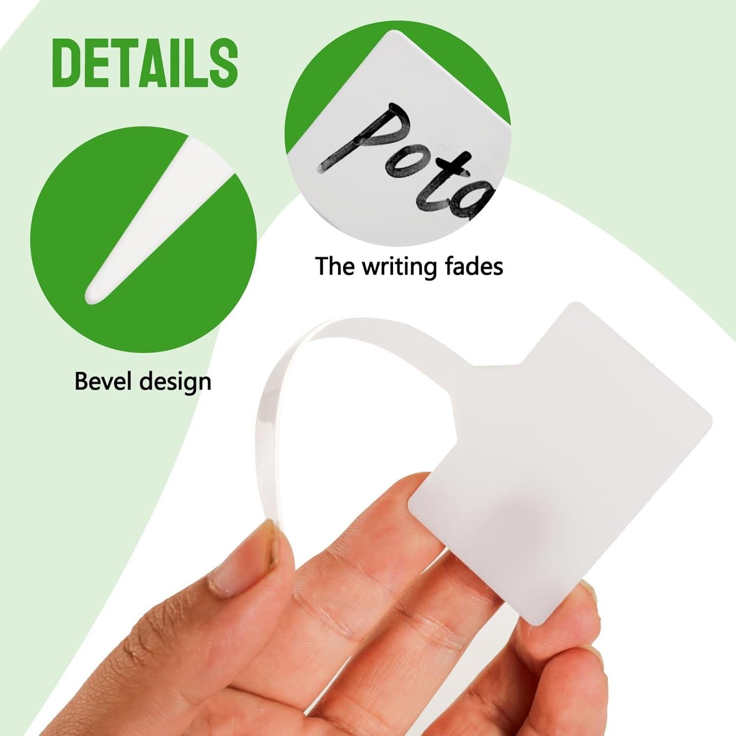 20 Etiquetas de Plástico T-Shape Blancas 15.24cm para Jardín