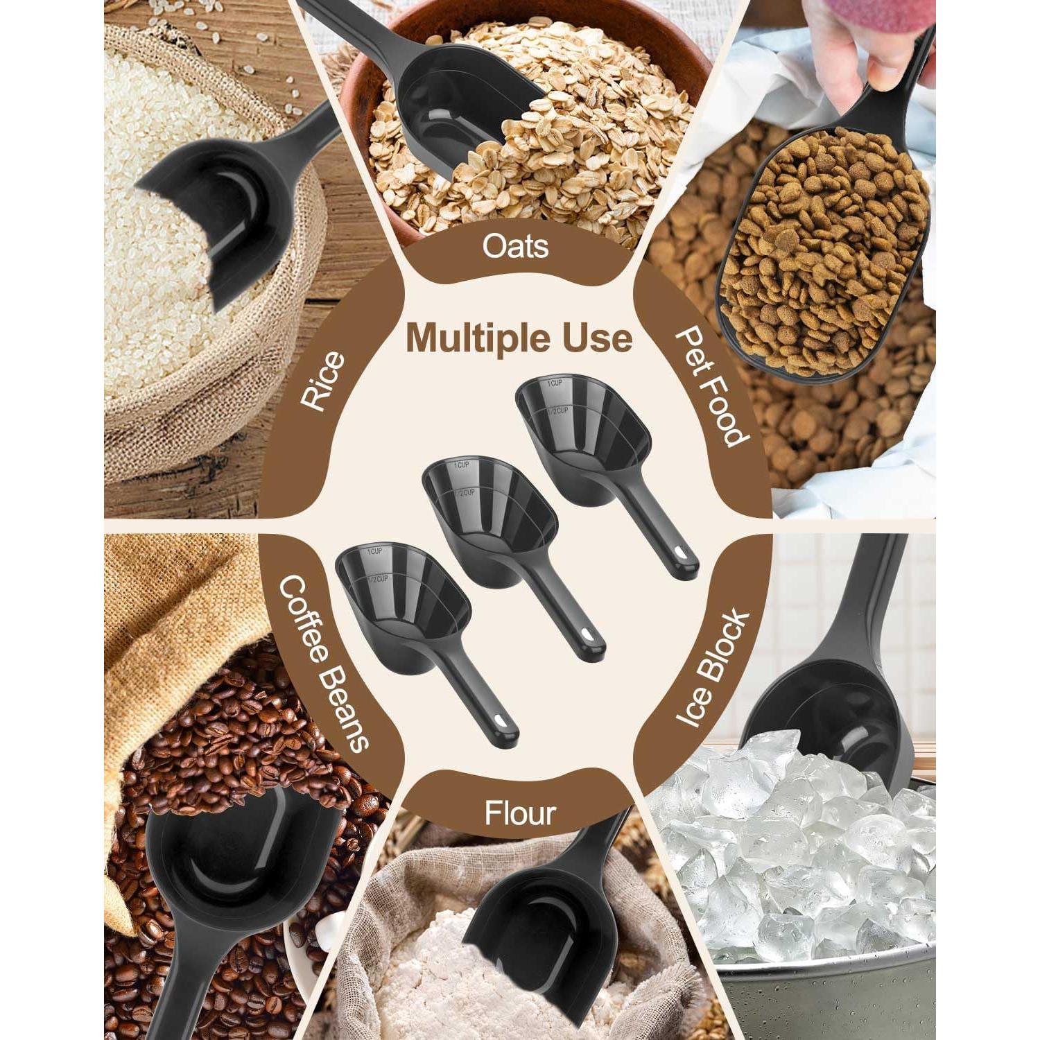 Pack de 3 Cucharones Medidores para Mascotas Aosnare - 1 Taza