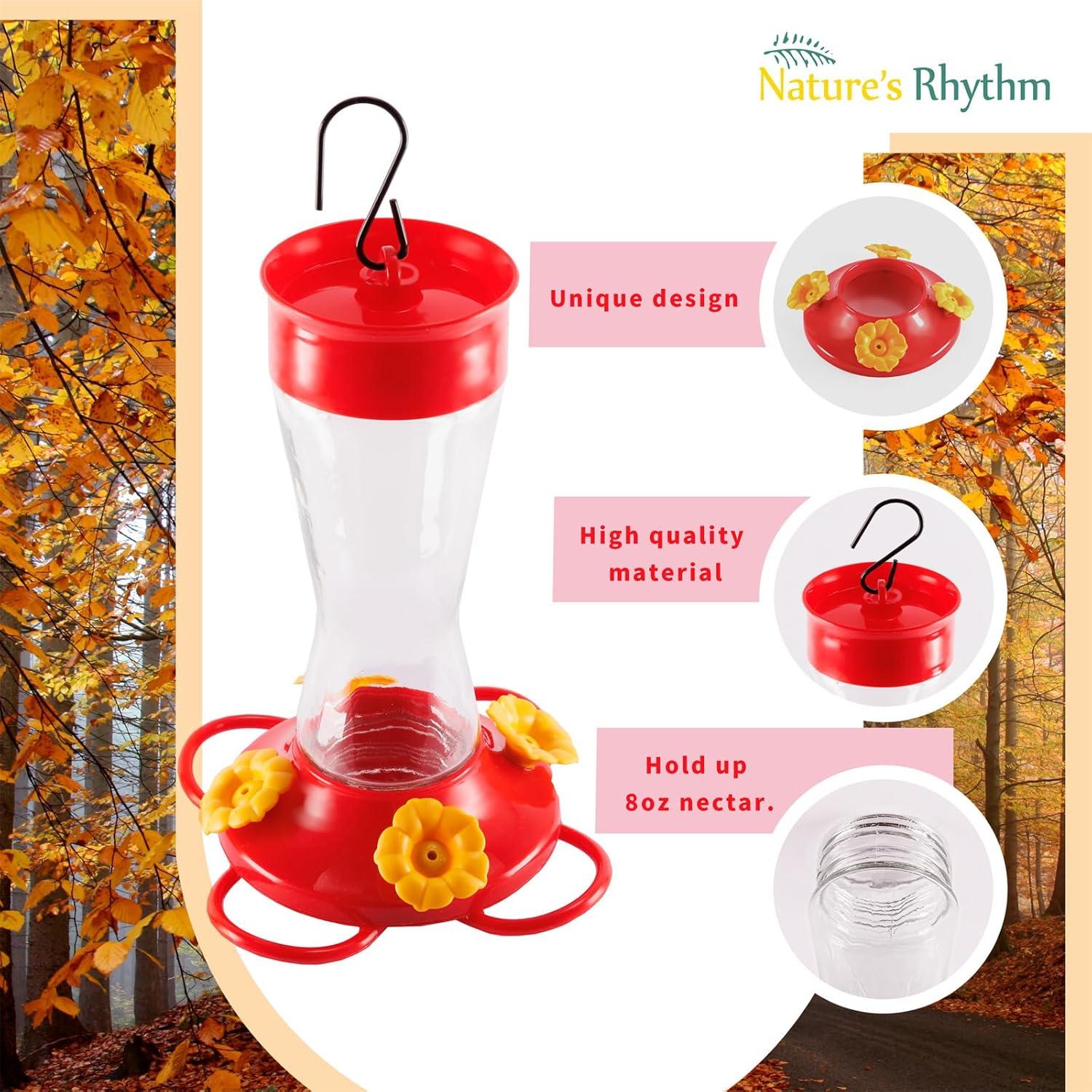 Alimentador de Aves Ritmo de la Naturaleza 236ml Colibrí Floral