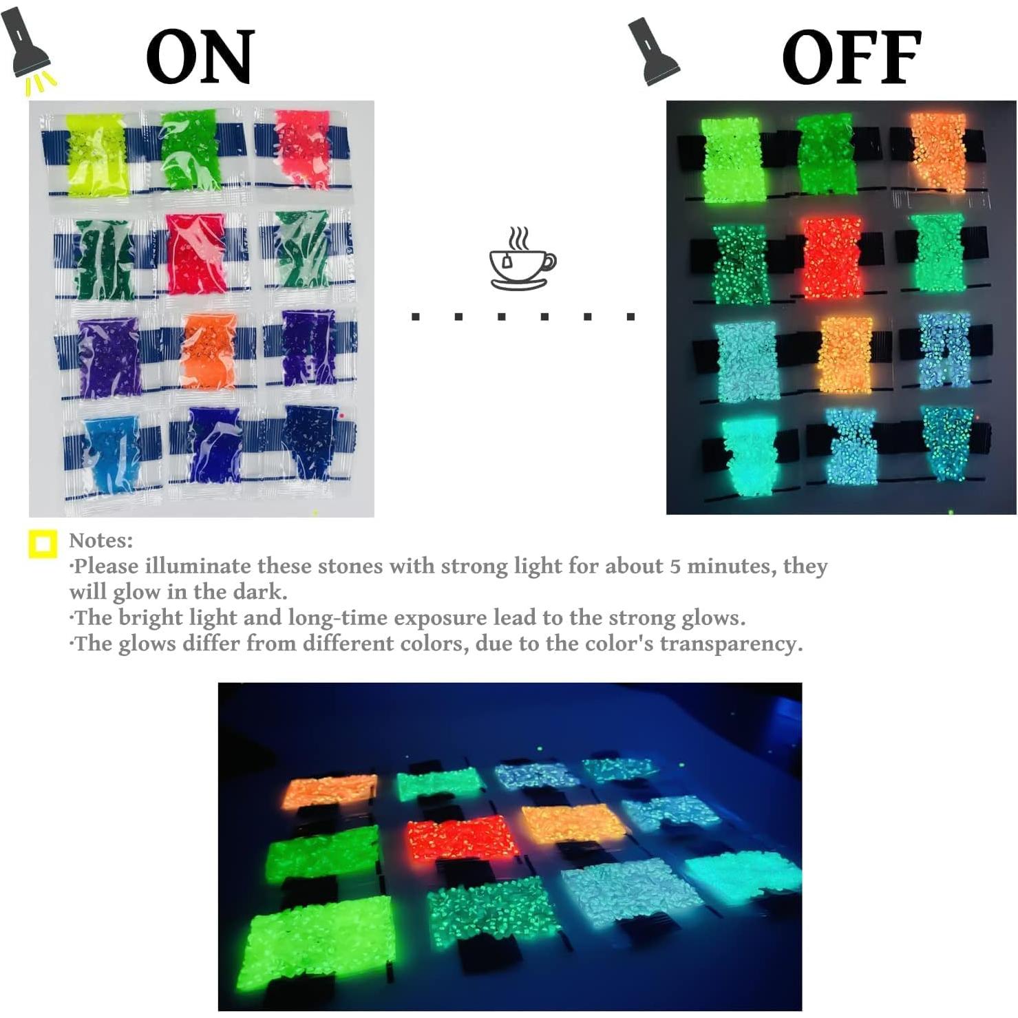 Piedras de Pintura de Diamante Brillantes en la Oscuridad 4000pcs