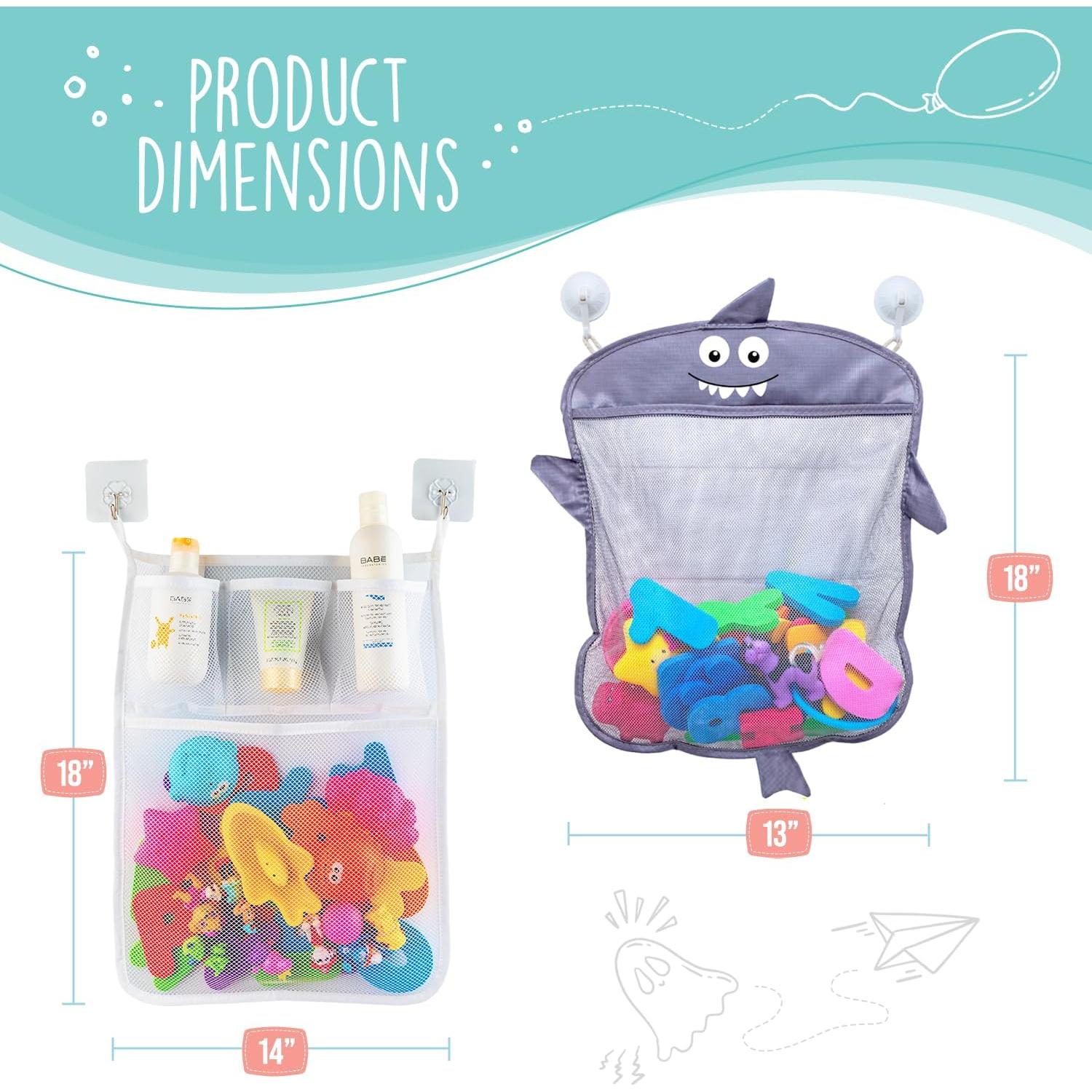 Organizador de Juguetes de Baño Comfylife Tiburón + Letras y Números