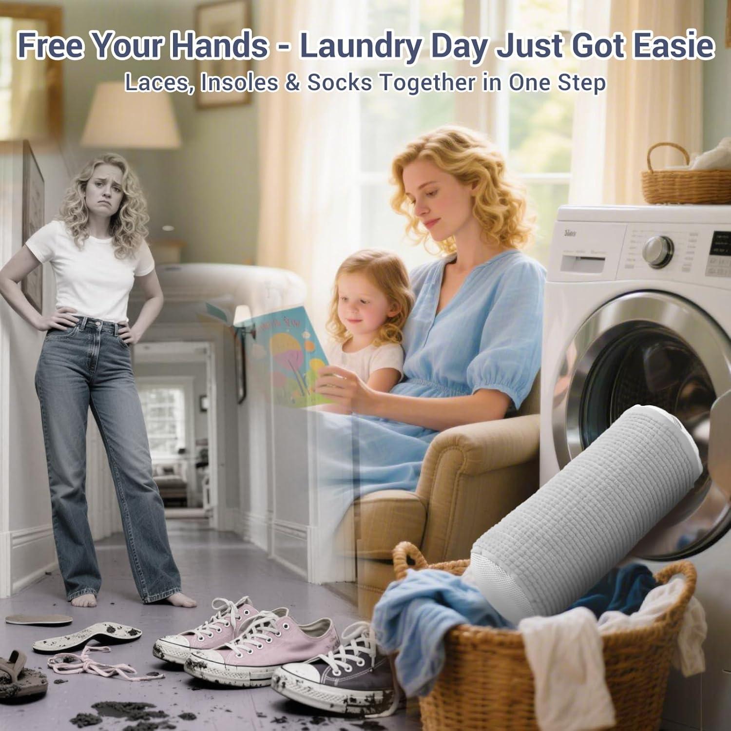 Bolsa de Lavado de Zapatos Teletrogy 7.4L Reutilizable Gris